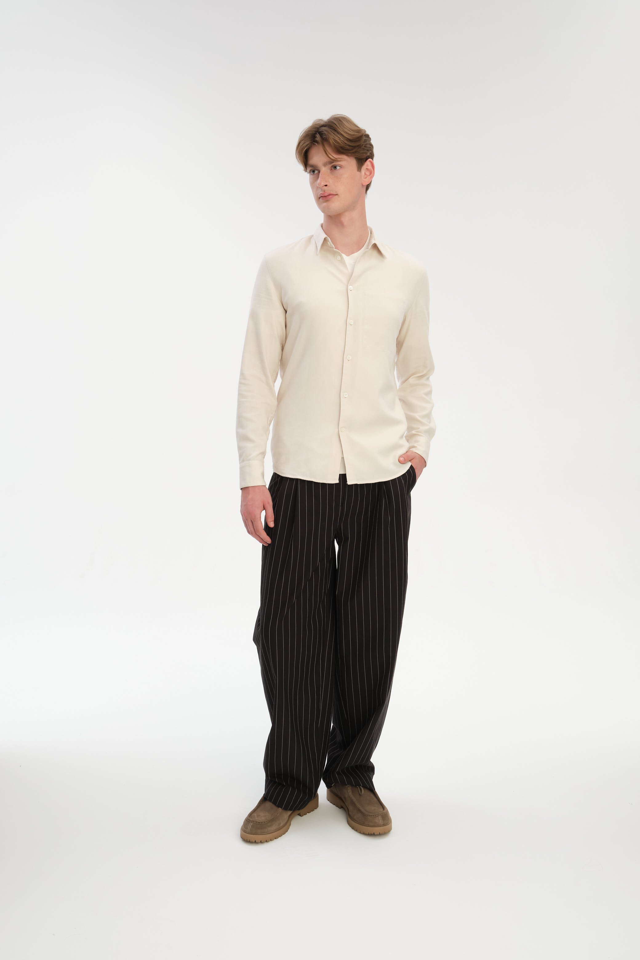 Feel Good Shirt in Creamy Silky Italian Lyocell and Organic Cotton Flannel