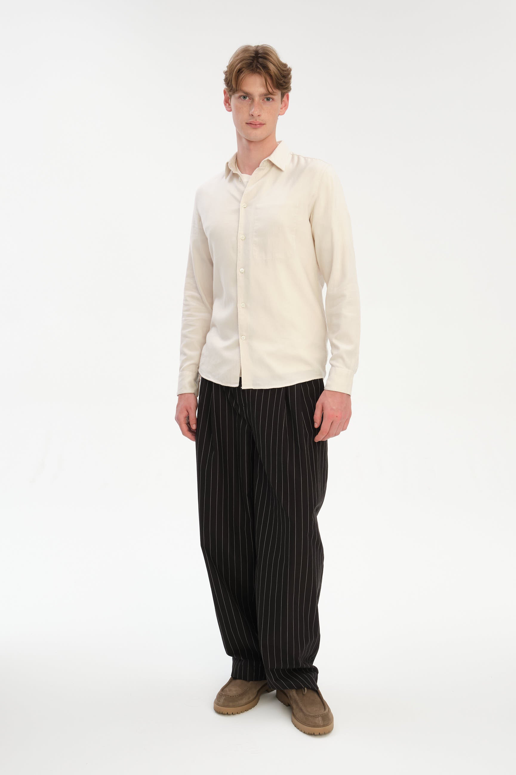 Feel Good Shirt in Creamy Silky Italian Lyocell and Organic Cotton Flannel