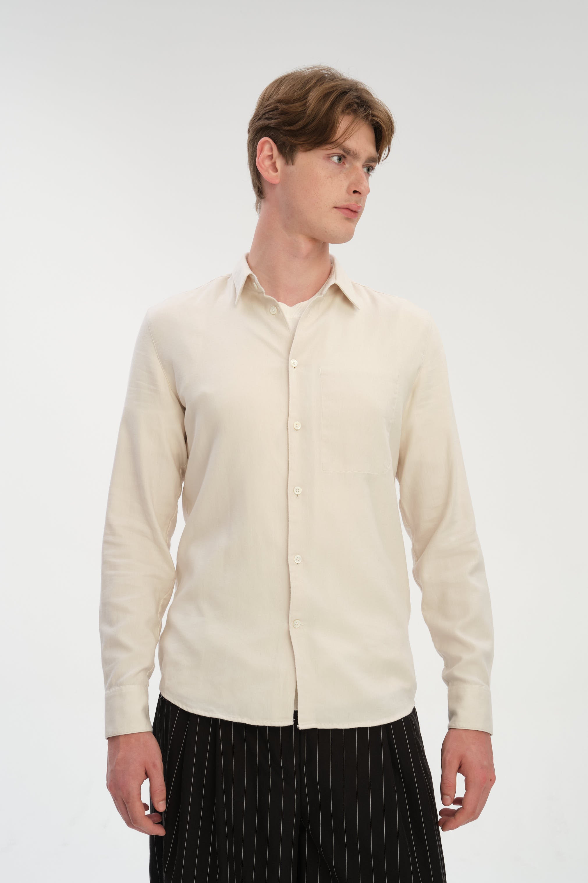 Feel Good Shirt in Creamy Silky Italian Lyocell and Organic Cotton Flannel