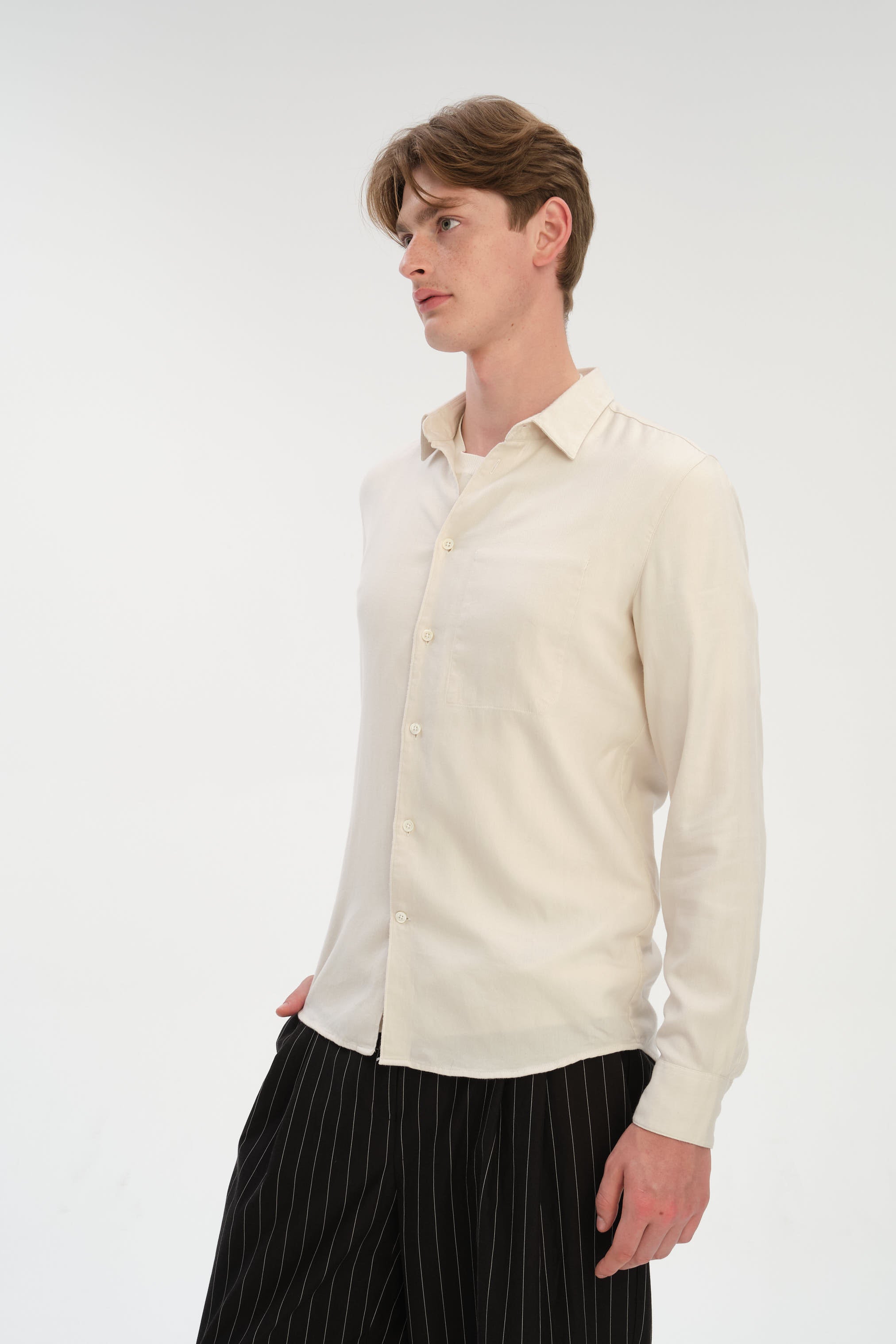 Feel Good Shirt in Creamy Silky Italian Lyocell and Organic Cotton Flannel