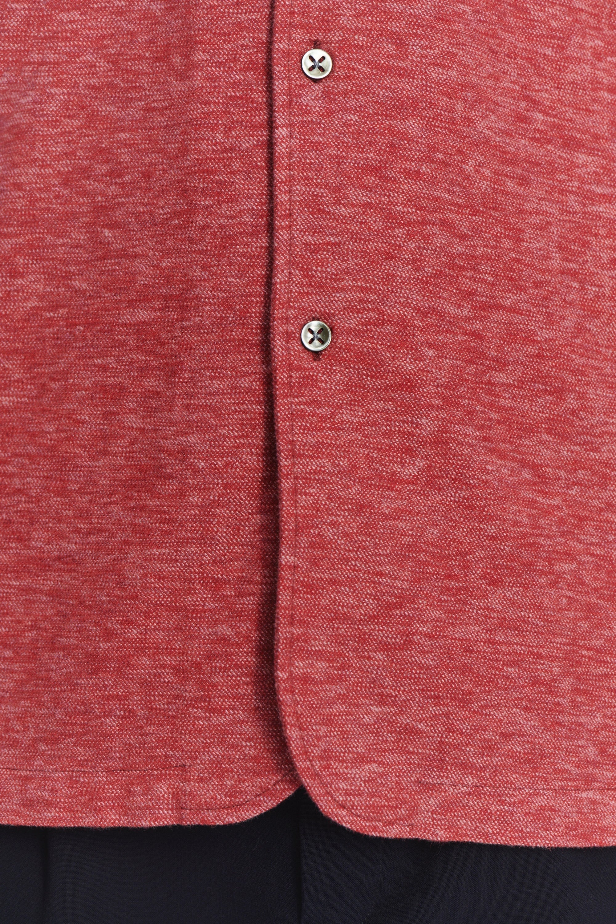 Strong Shirt in the Finest Melange Red Italian Cotton Flannel