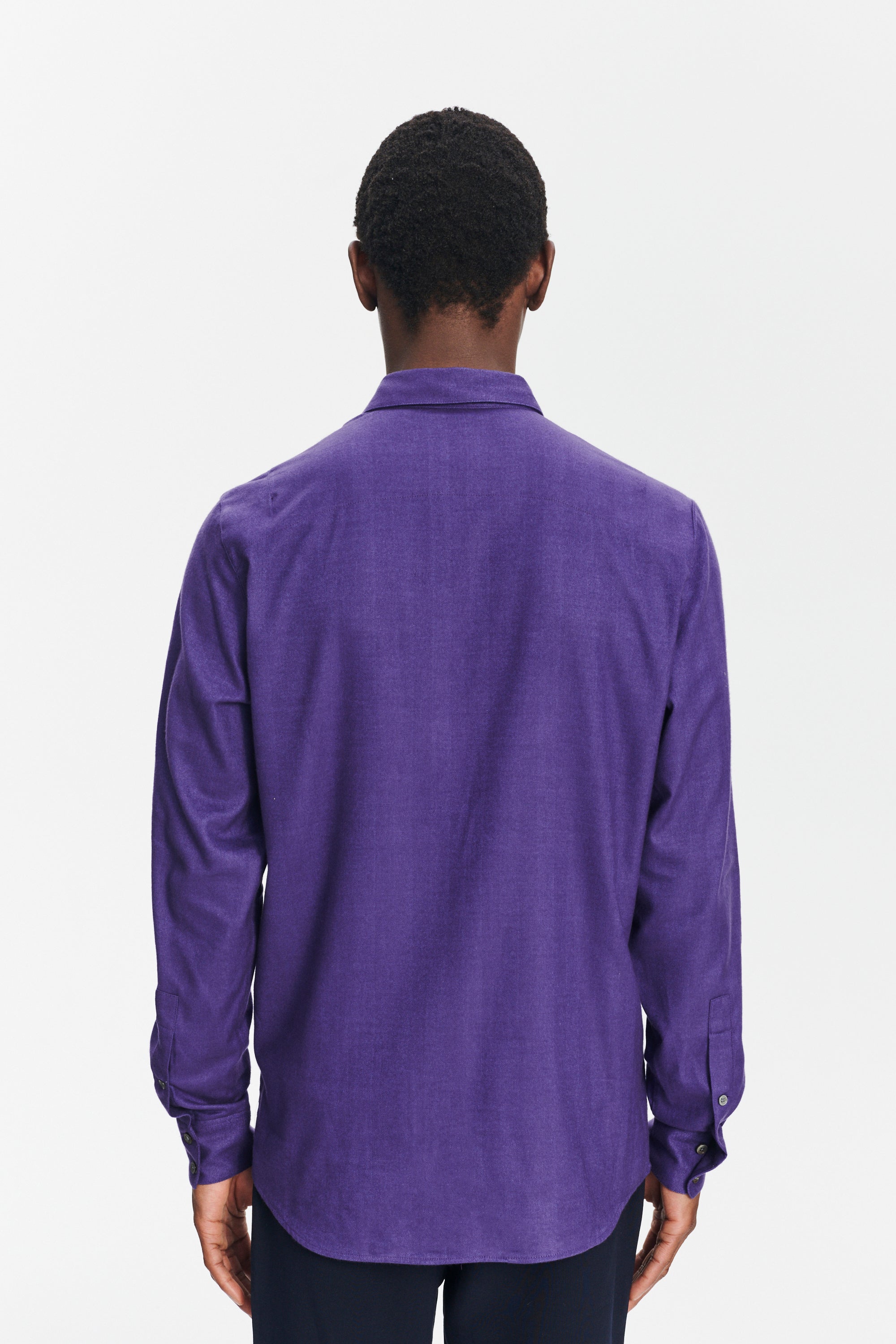 Feel Good Shirt in a Purple Uniquely Soft Italian Lyocell and Cotton Flannel
