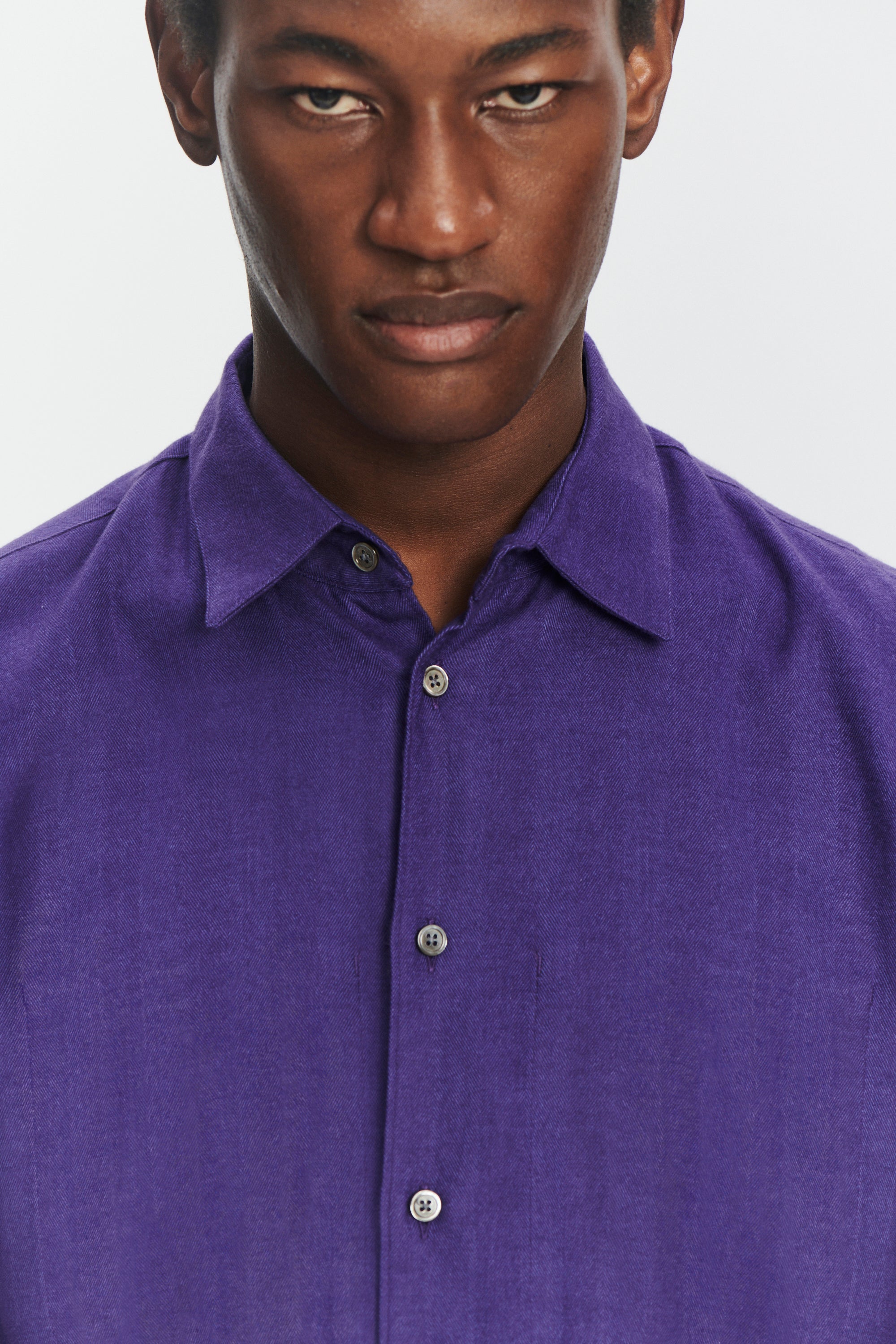 Feel Good Shirt in a Purple Uniquely Soft Italian Lyocell and Cotton Flannel