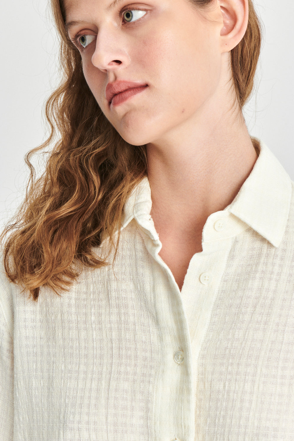 Ellipse Blouse in the Finest Off-White Airy Portuguese Cotton