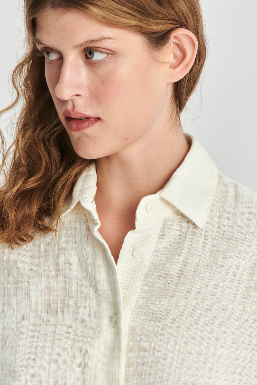 Ellipse Blouse in the Finest Off-White Airy Portuguese Cotton