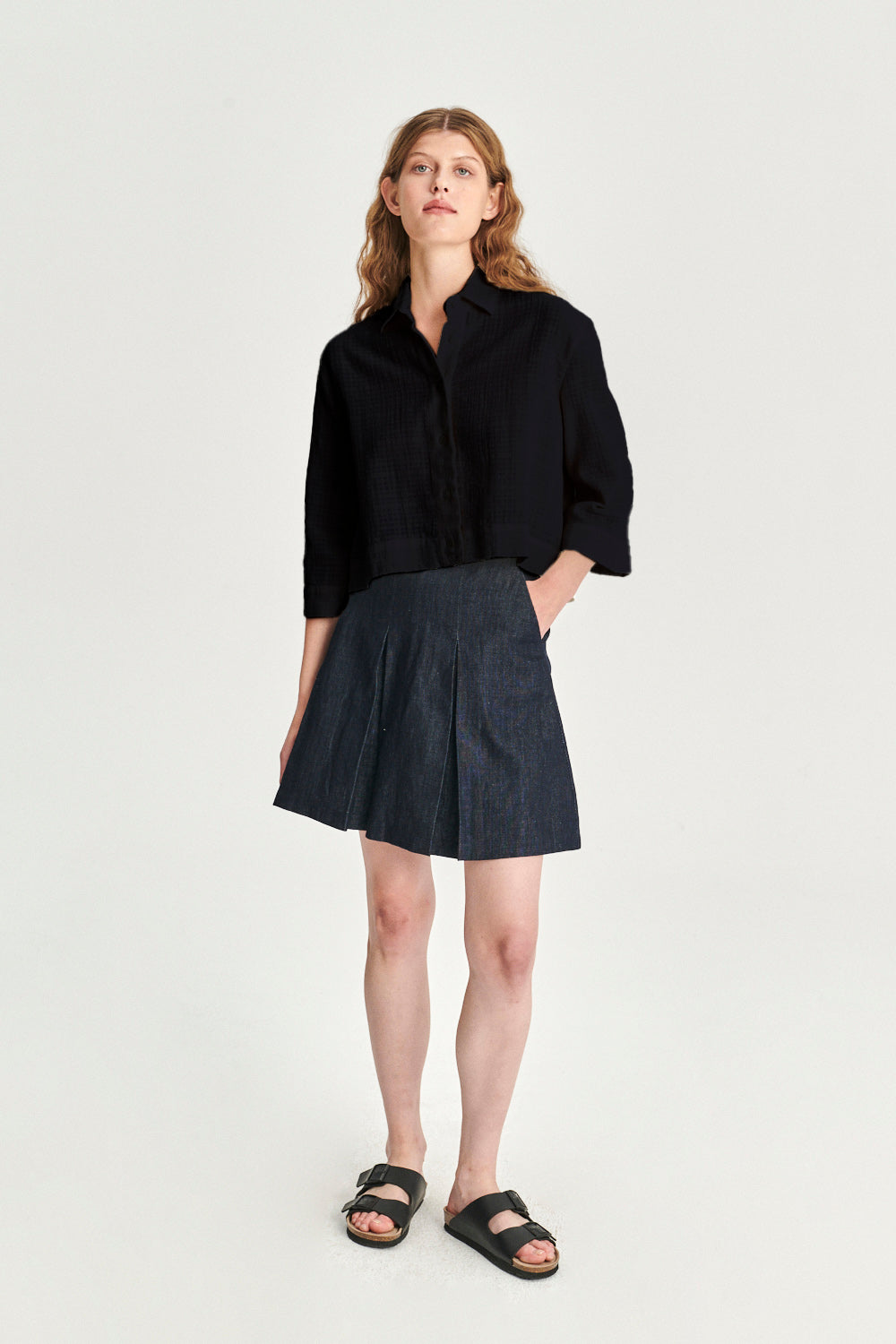 Ellipse Blouse in the Finest Black Airy Portuguese Cotton