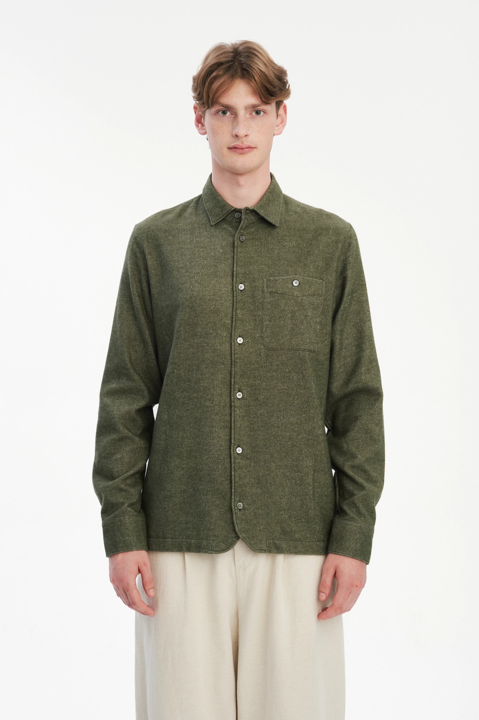 Strong Shirt in a Mix of Organic Cotton and Yak, Japanese Fabric