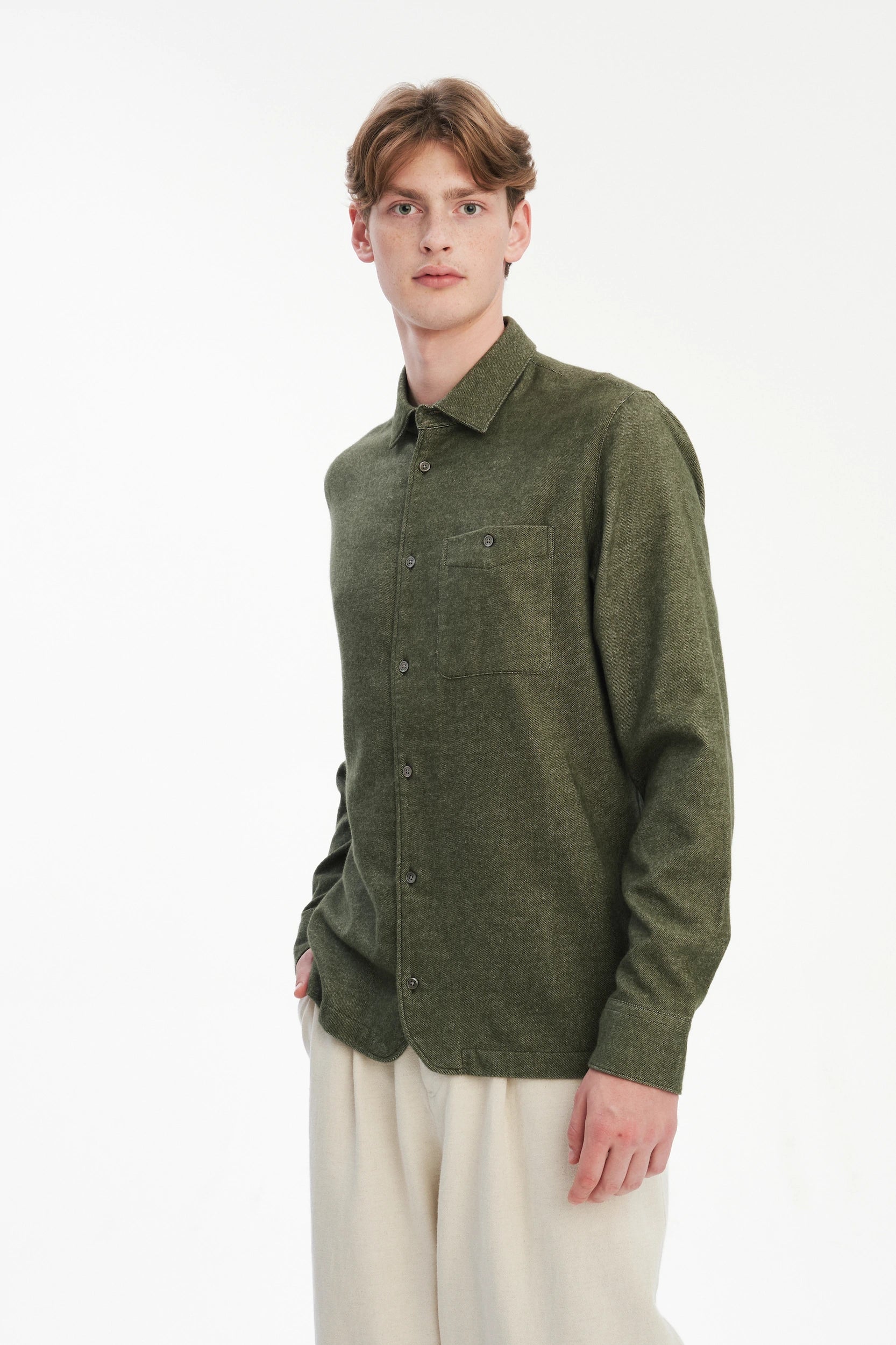 Strong Shirt in a Mix of Organic Cotton and Yak, Japanese Fabric
