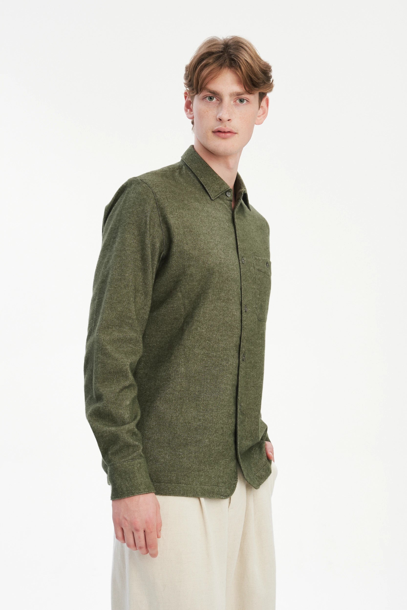 Strong Shirt in a Mix of Organic Cotton and Yak, Japanese Fabric