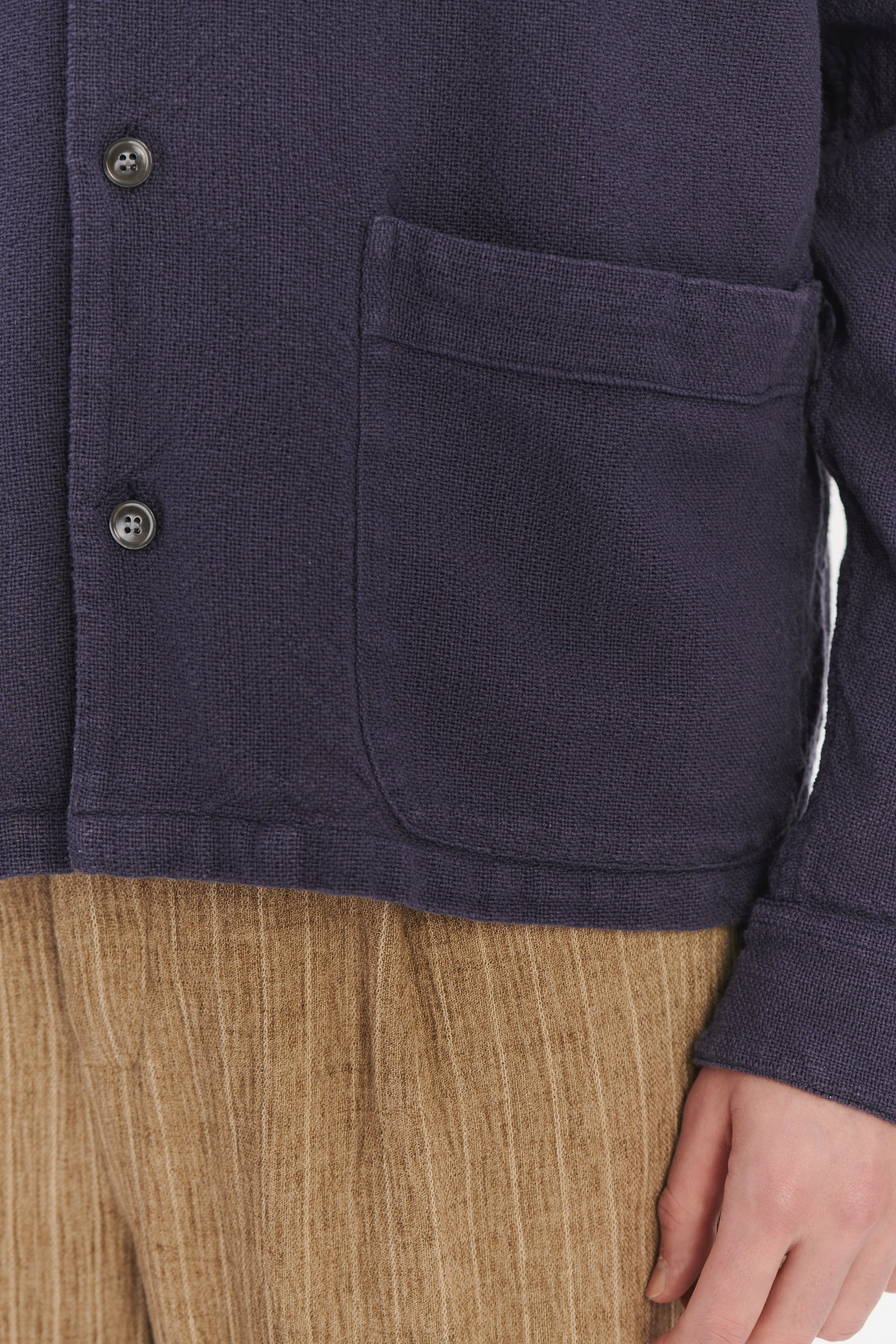 Workwear Overshirt in a Navy Blue Structural Portuguese Cotton