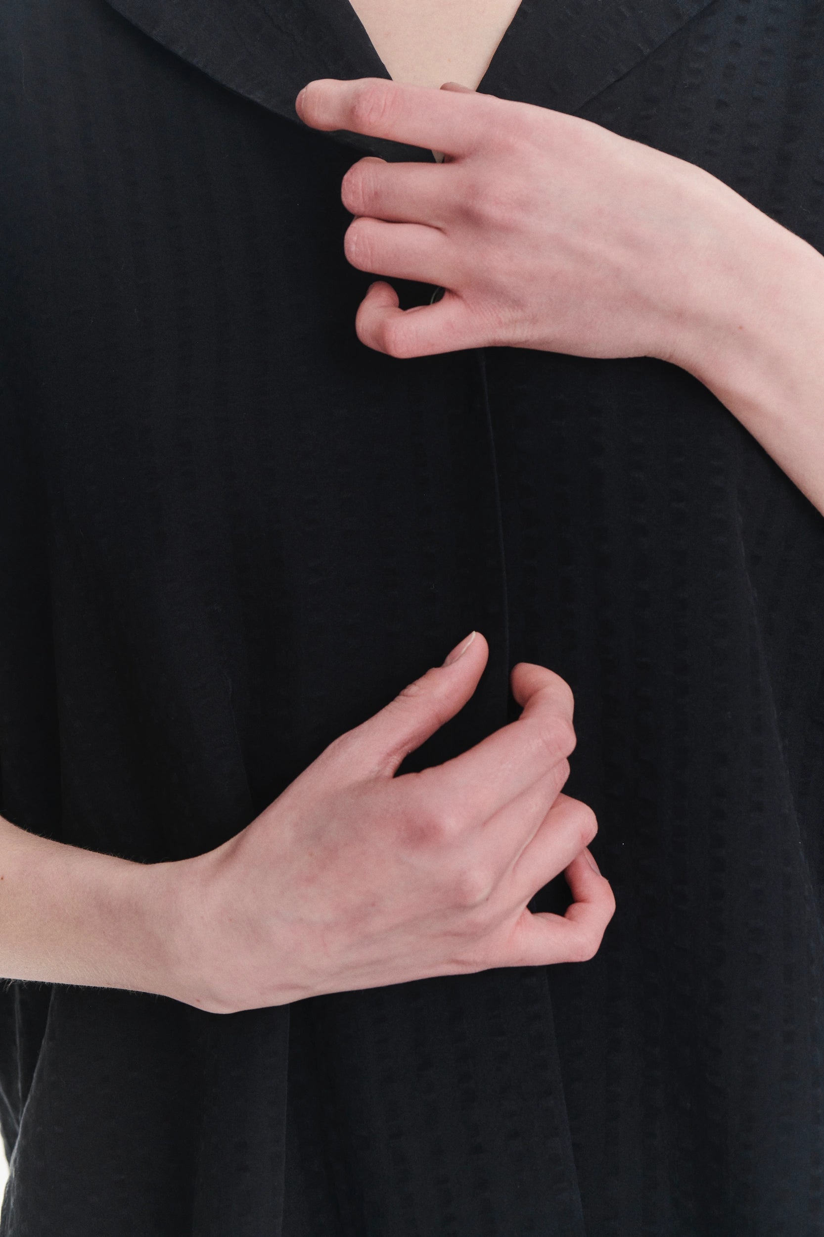 Top in a Structured Black Fine Portuguese Lyocell