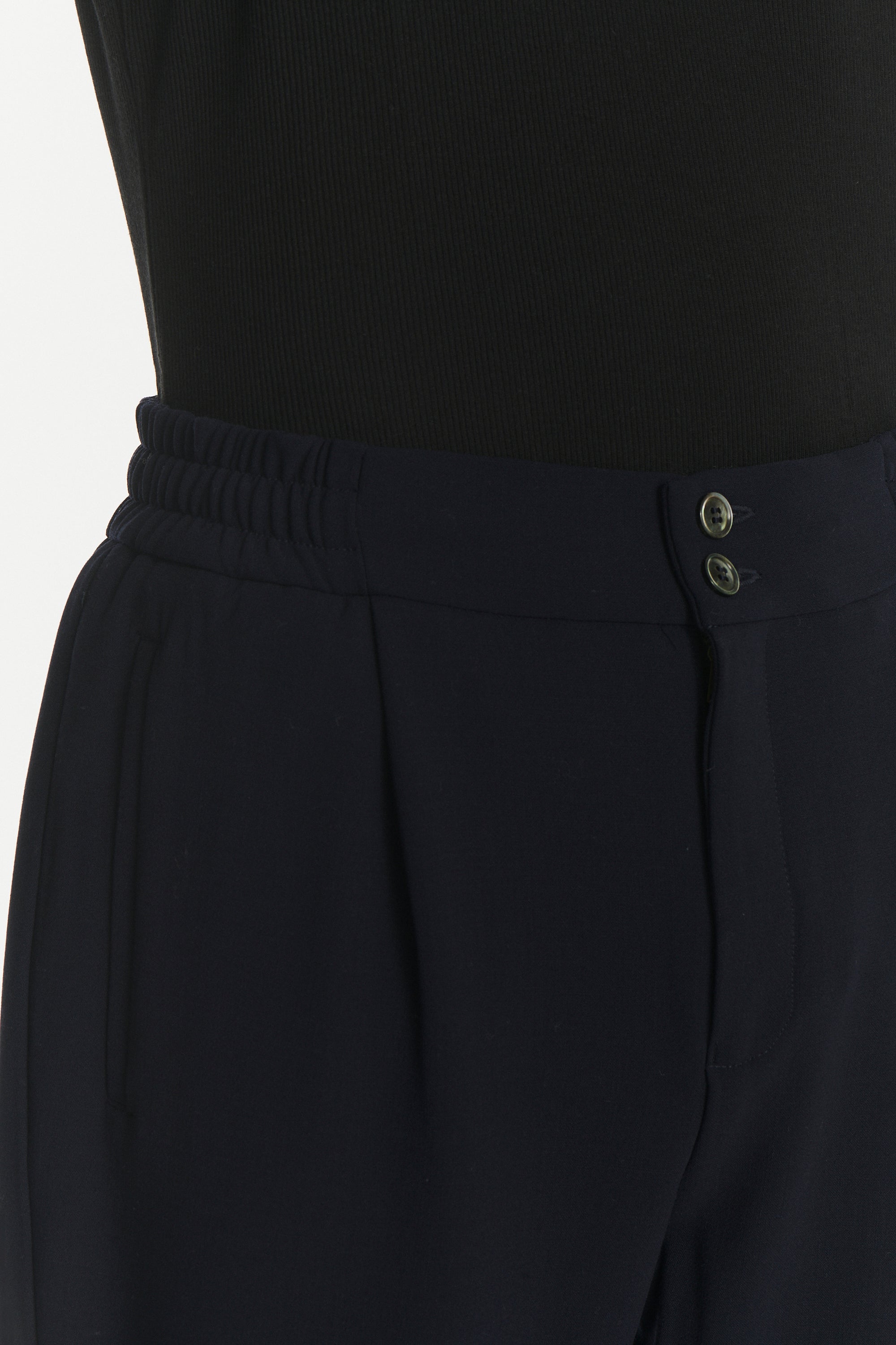 Garden Trousers in the Finest Navy Blue Easy Stretch Italian Virgin Wool