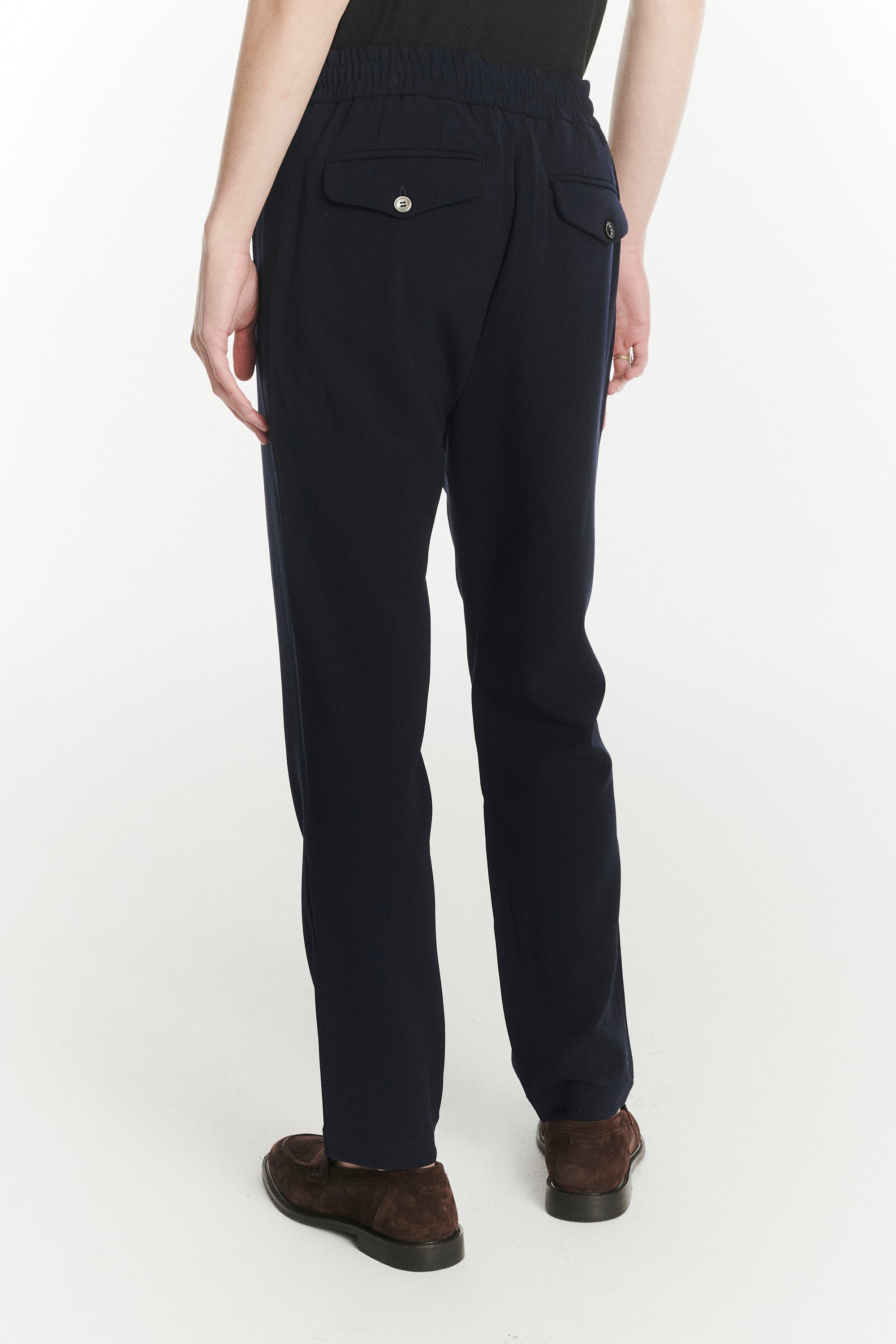 Garden Trousers in the Finest Navy Blue Easy Stretch Italian Virgin Wool