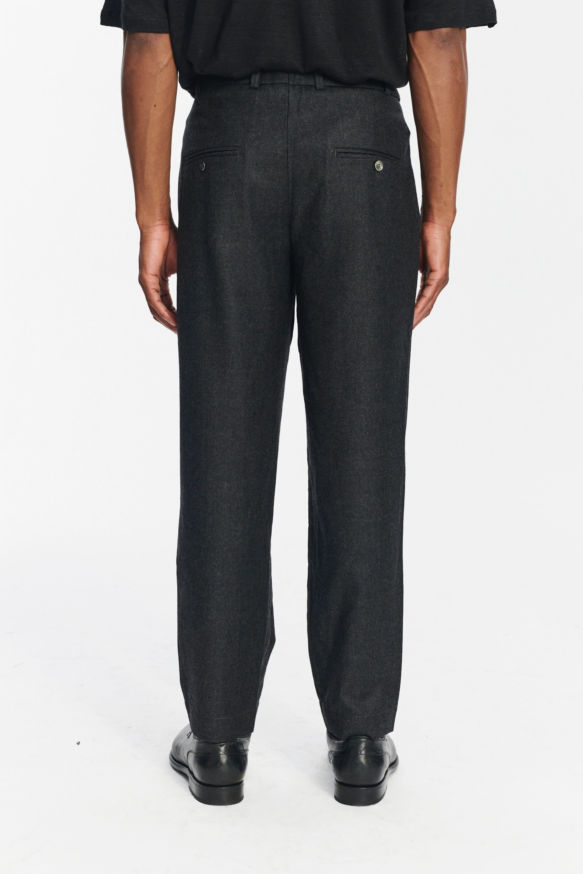 Genuine Trousers in the Finest Dark Grey Virgin Wool from Giuseppe Botto