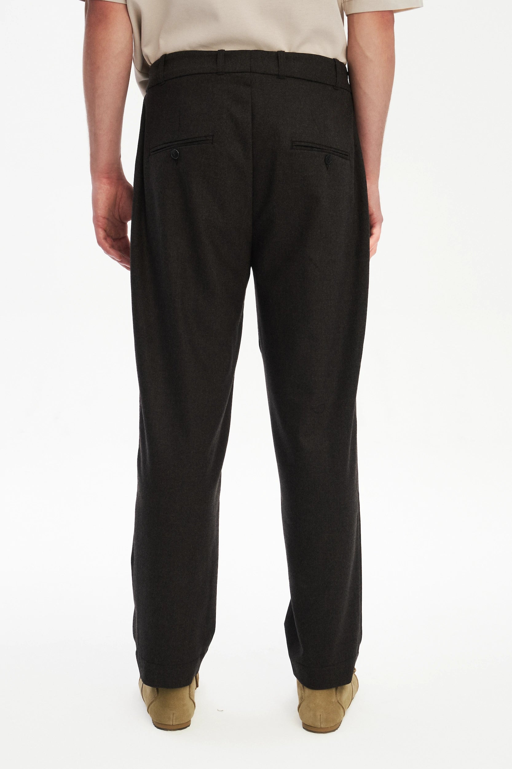 Genuine Trousers in the Finest Chocolate Brown Italian Virgin Wool from Giuseppe Botto