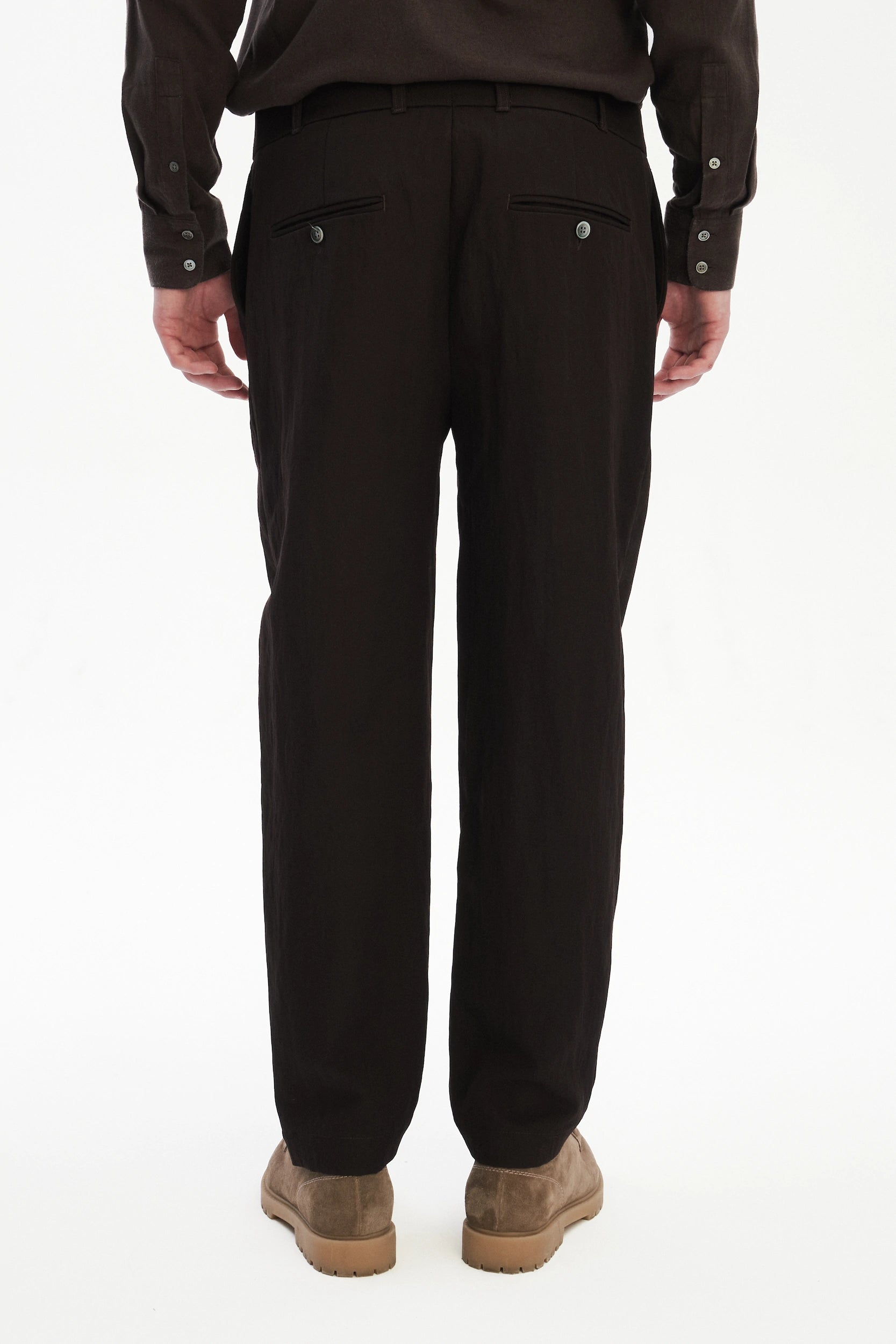 Genuine Trousers in the Finest Mix of Earthy Brown Italian Virgin Wool and Nylon