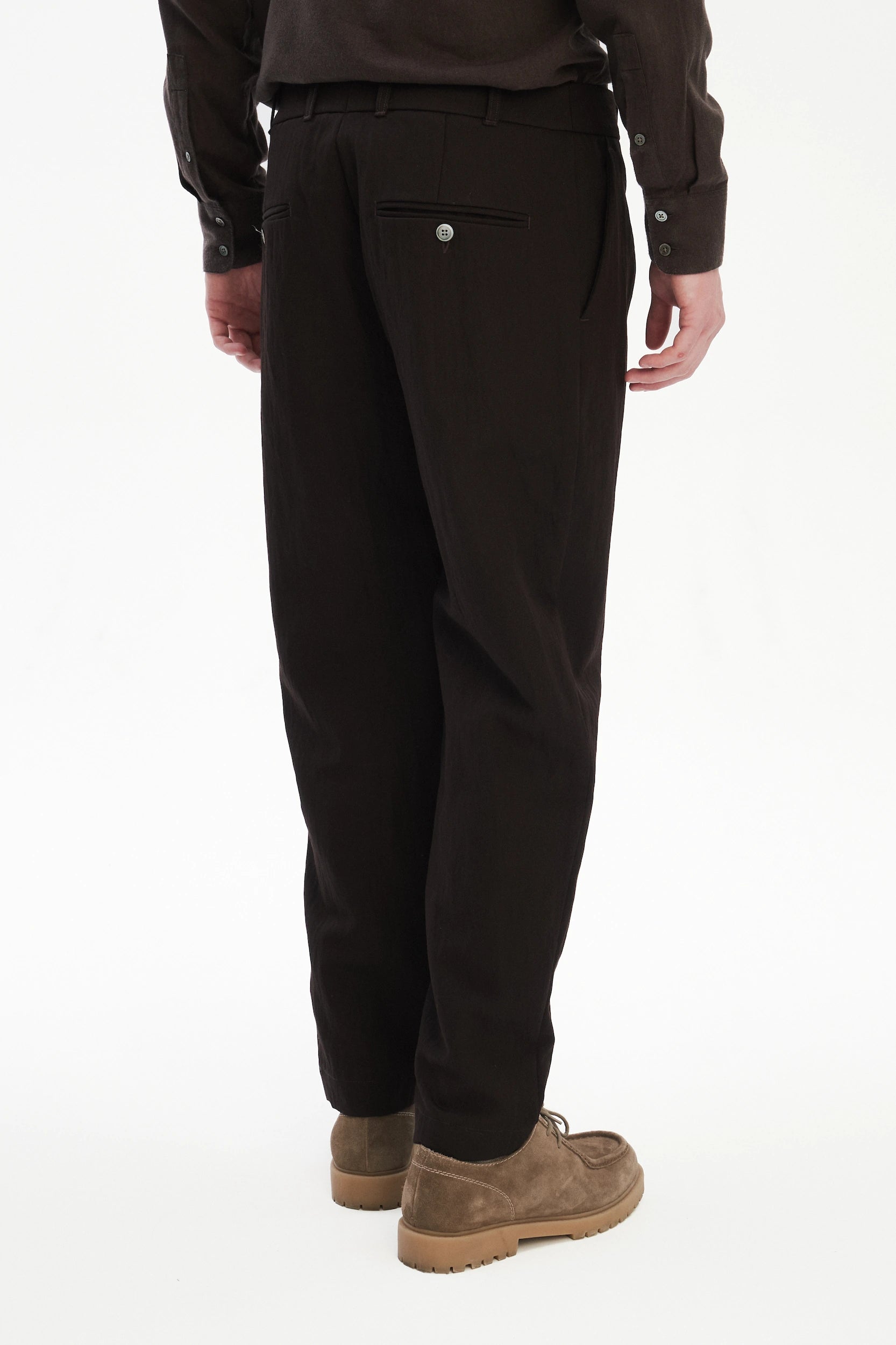 Genuine Trousers in the Finest Mix of Earthy Brown Italian Virgin Wool and Nylon