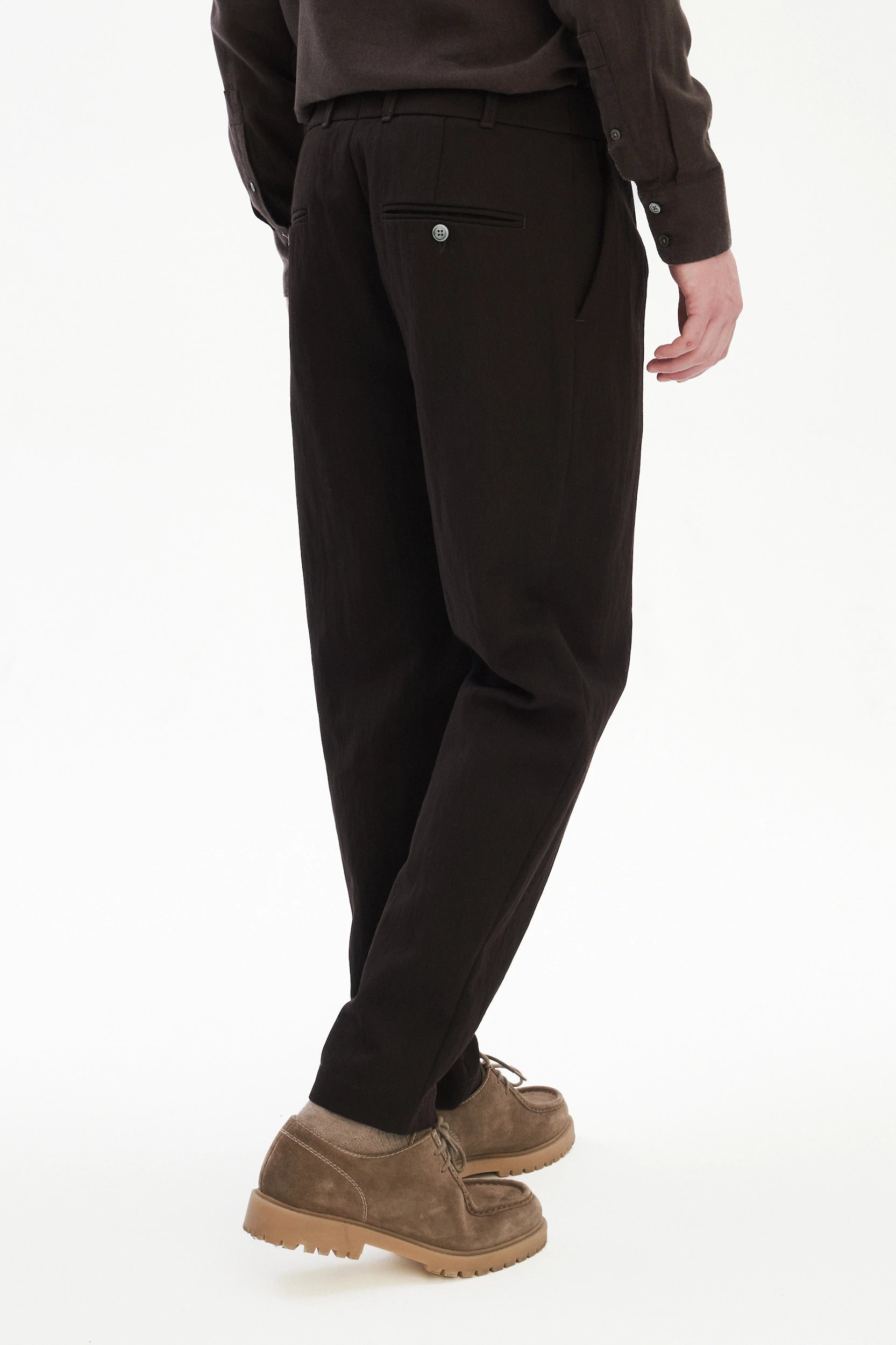 Genuine Trousers in the Finest Mix of Earthy Brown Italian Virgin Wool and Nylon