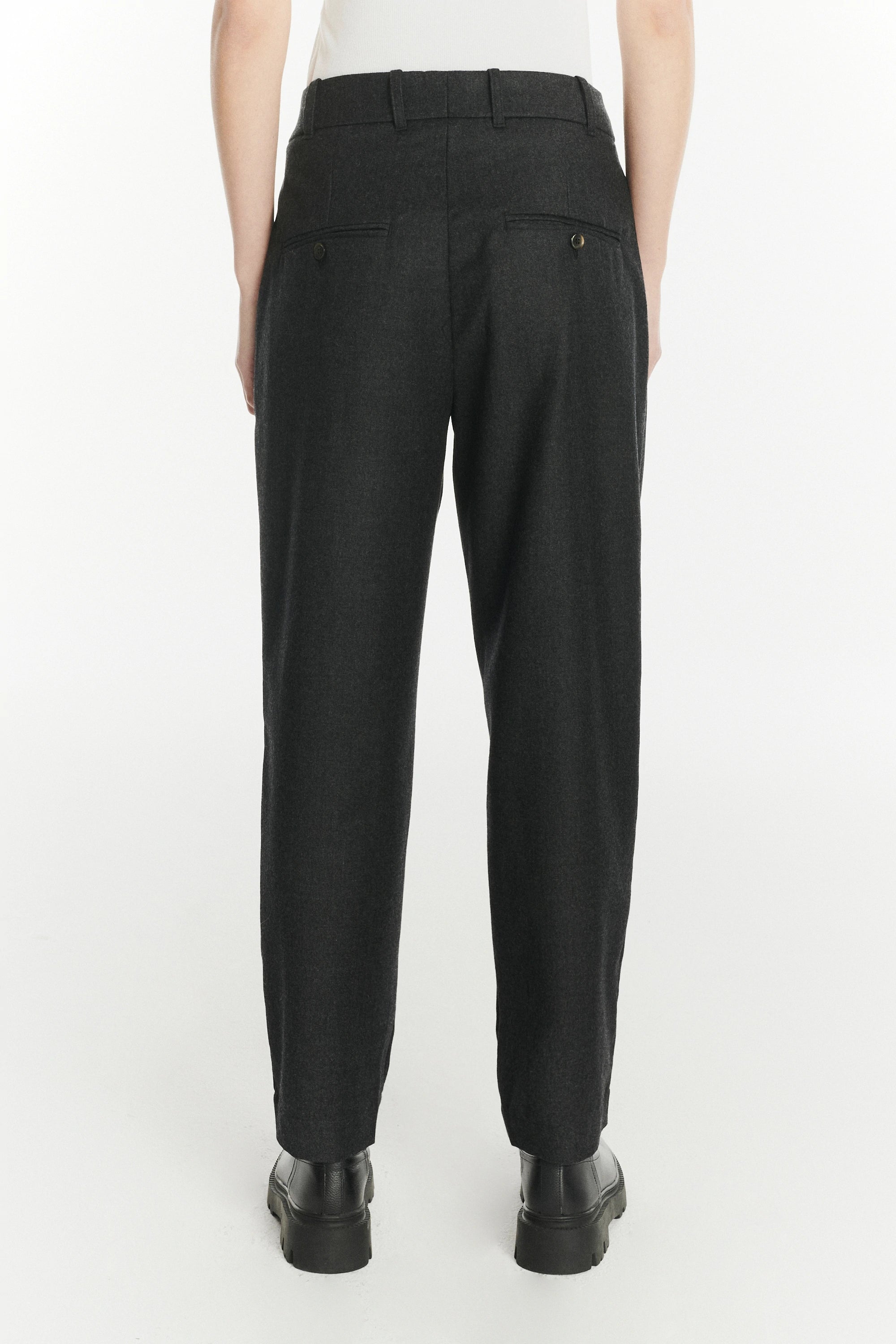 Genuine Trousers in the Finest Dark Grey Italian Virgin Wool from Giuseppe Botto