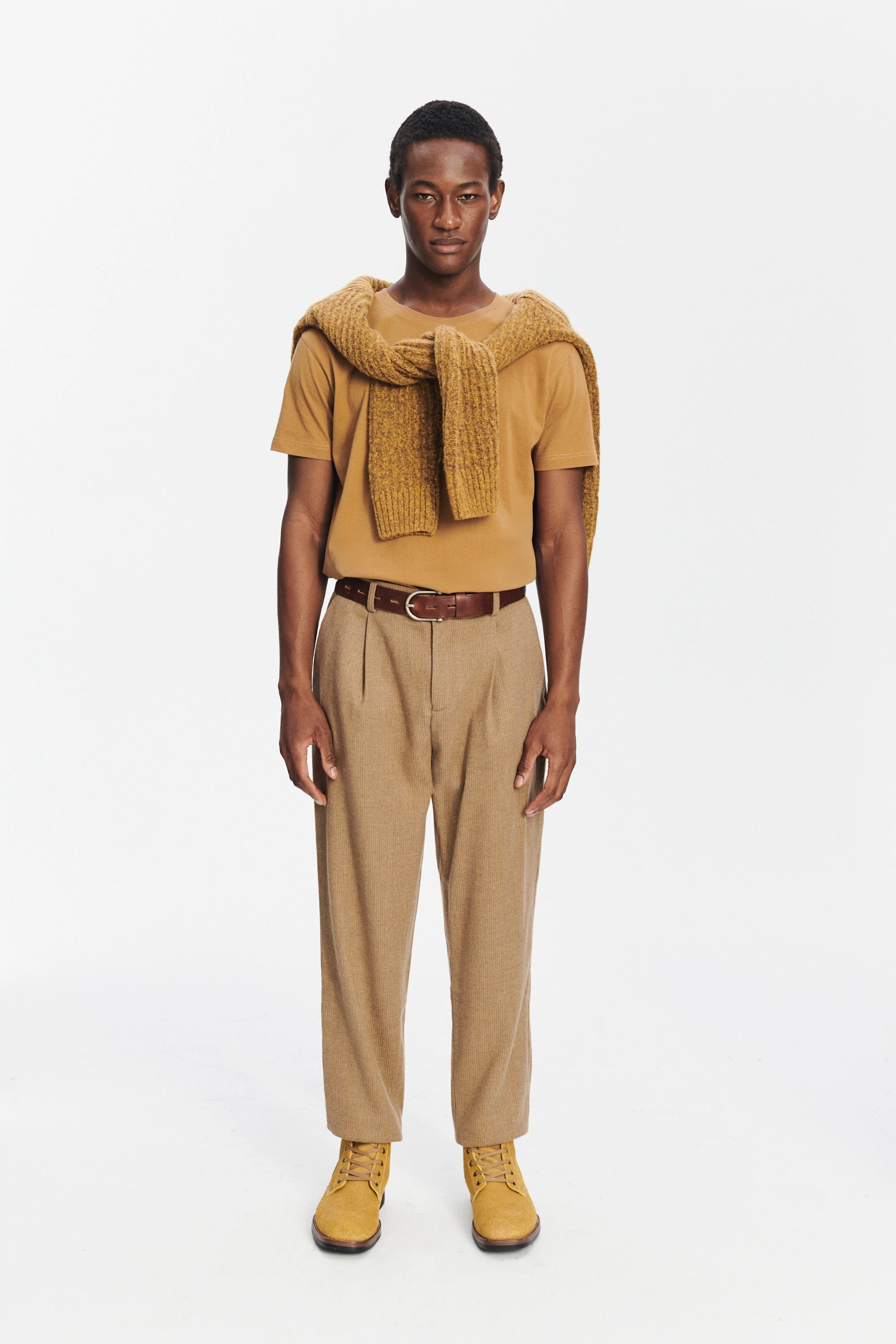 Genuine Trousers in the Finest Light Beige Italian Virgin Wool and Cashmere