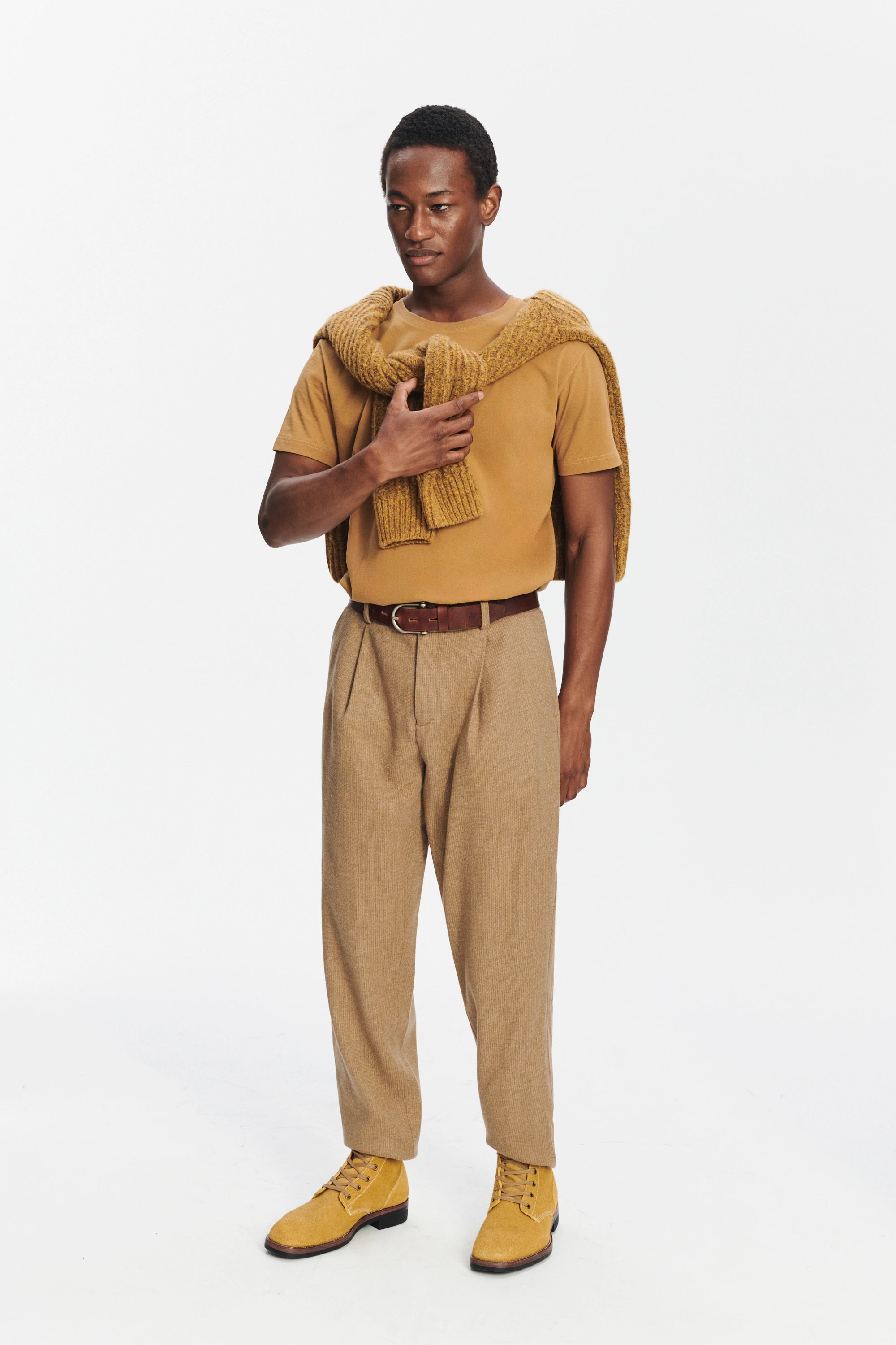 Genuine Trousers in the Finest Light Beige Italian Virgin Wool and Cashmere