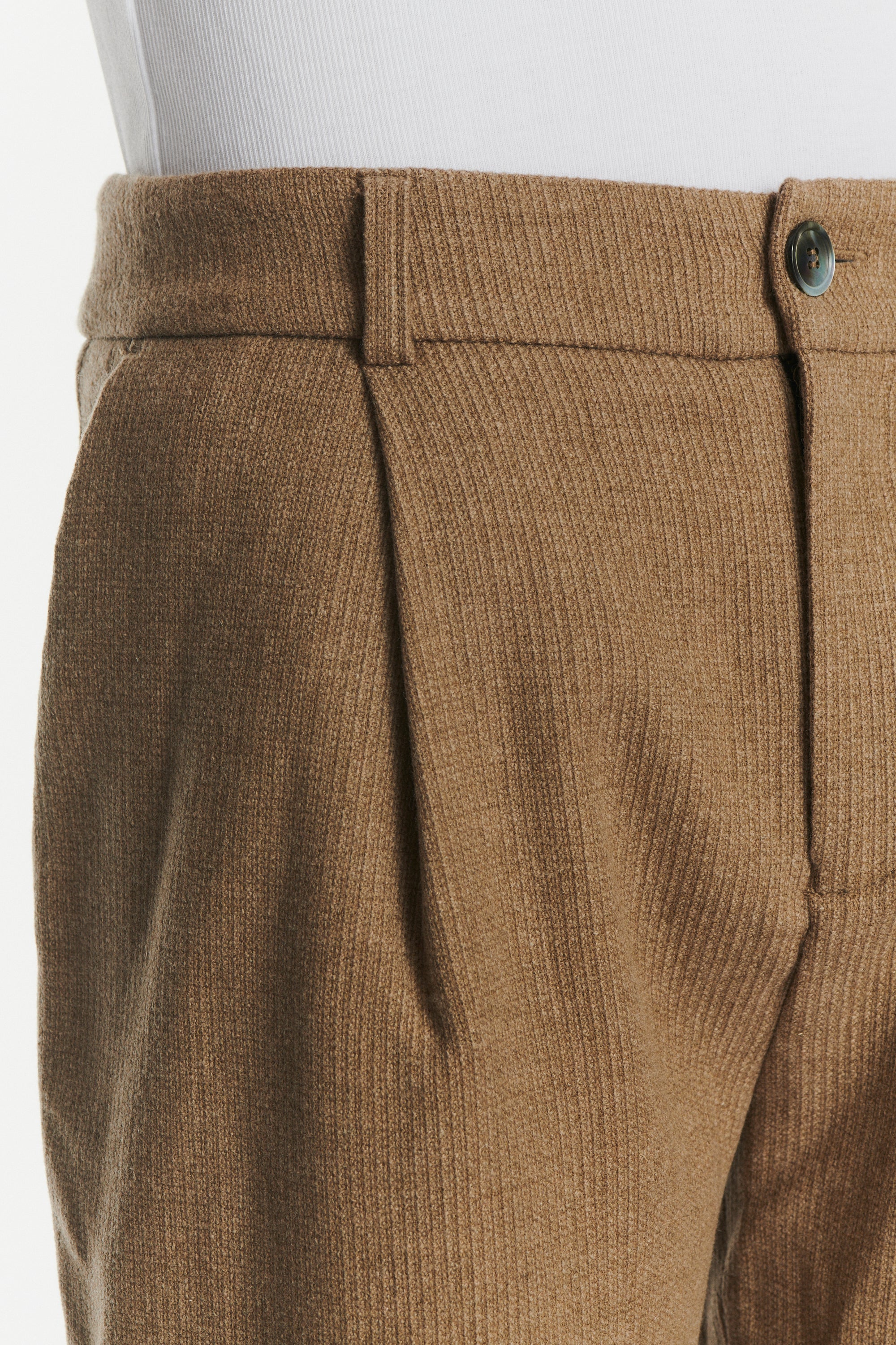Genuine Trousers in the Finest Light Beige Italian Virgin Wool and Cashmere