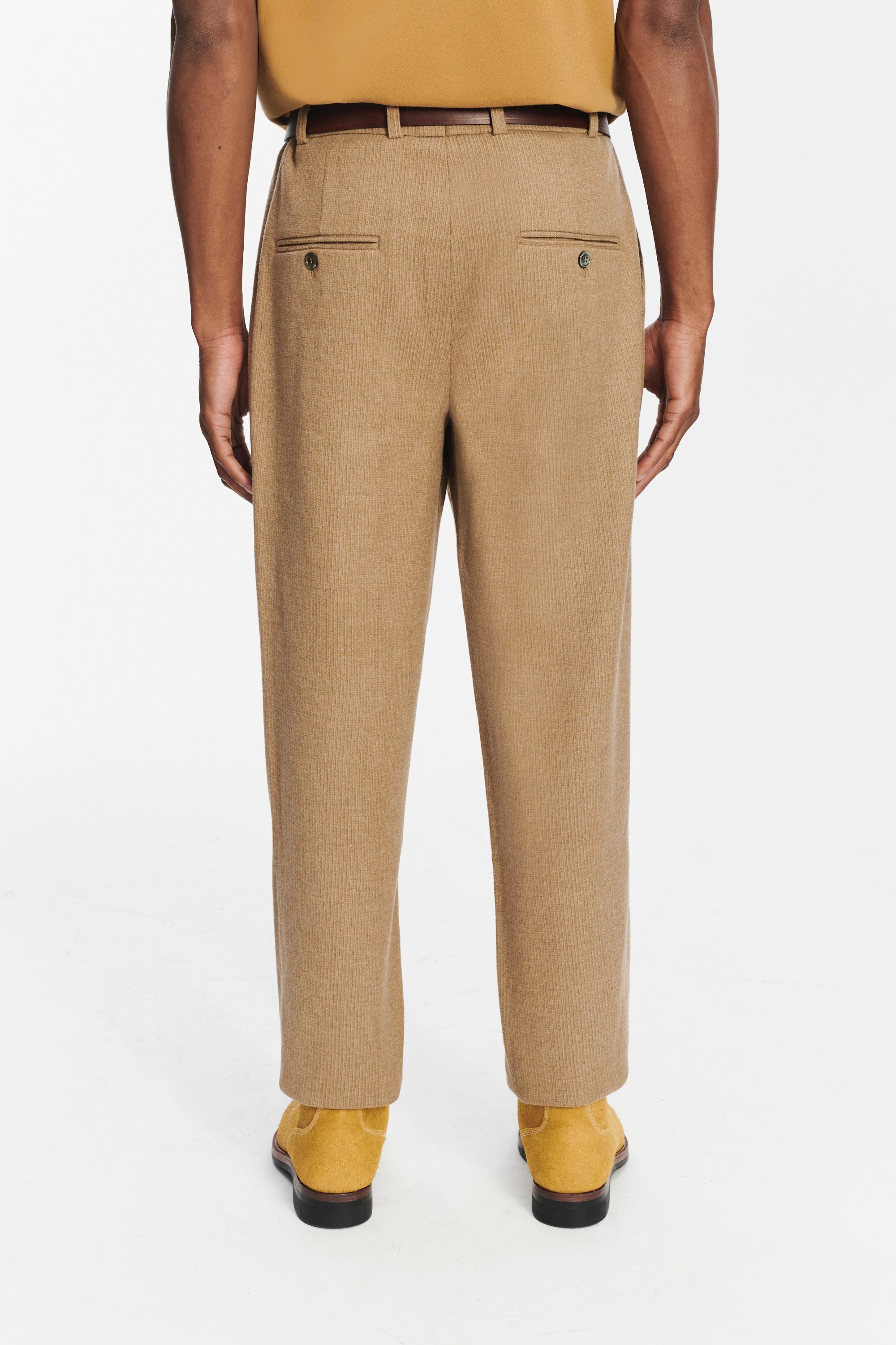 Genuine Trousers in the Finest Light Beige Italian Virgin Wool and Cashmere