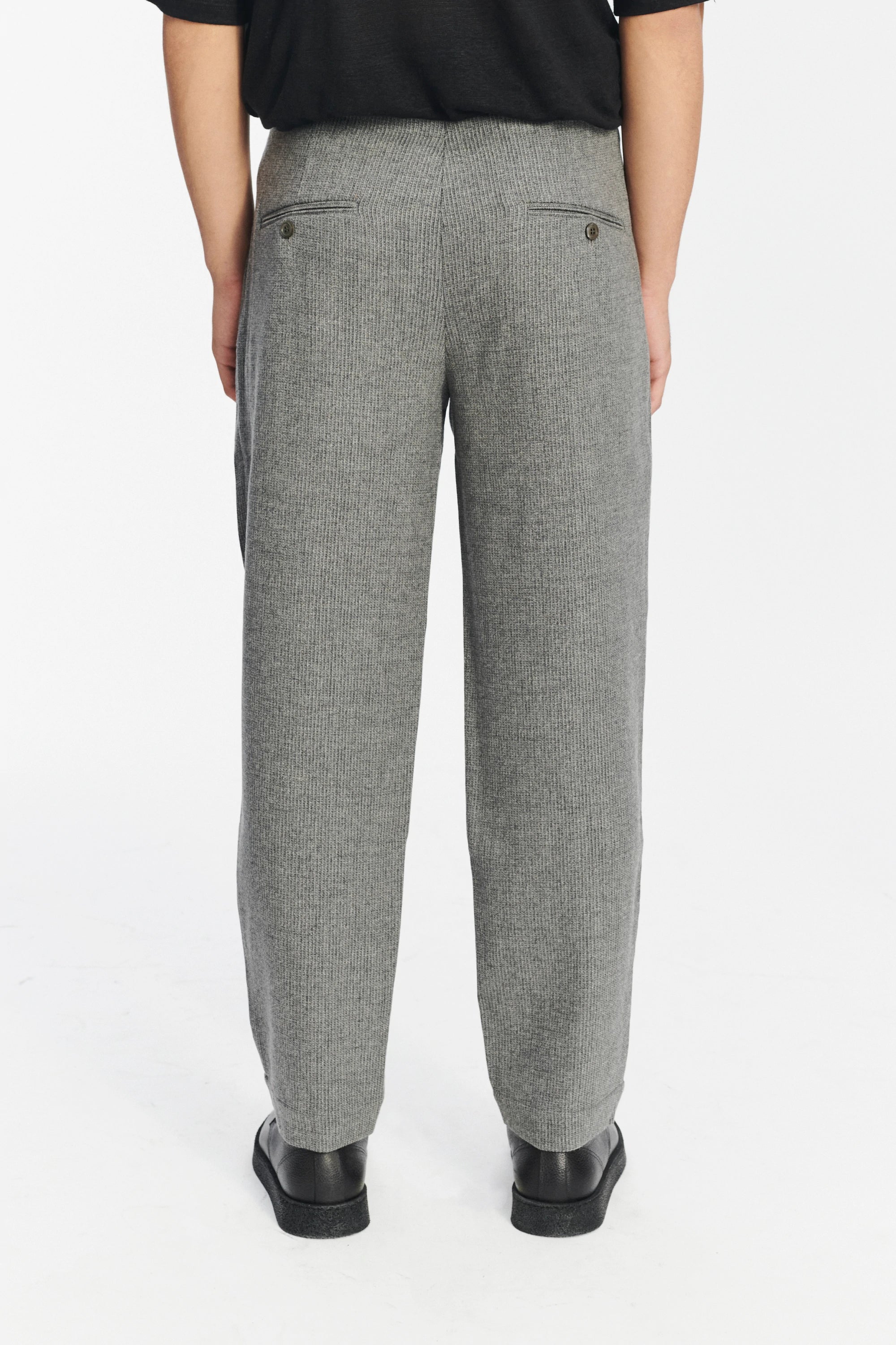 Genuine Trousers in the Finest Grey Italian Virgin Wool and Cashmere