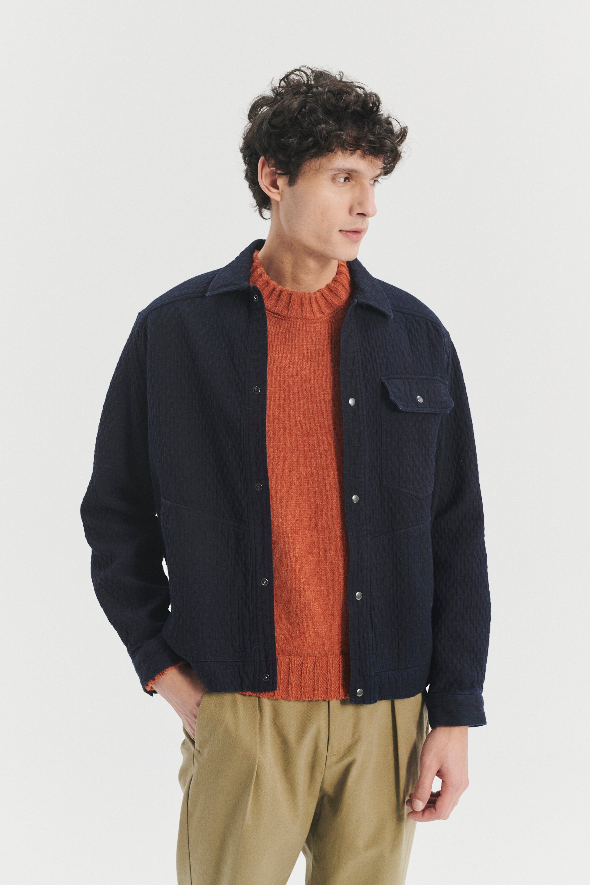 French Workwear Jacket in the finest Deep Blue Japanese Cotton Denim