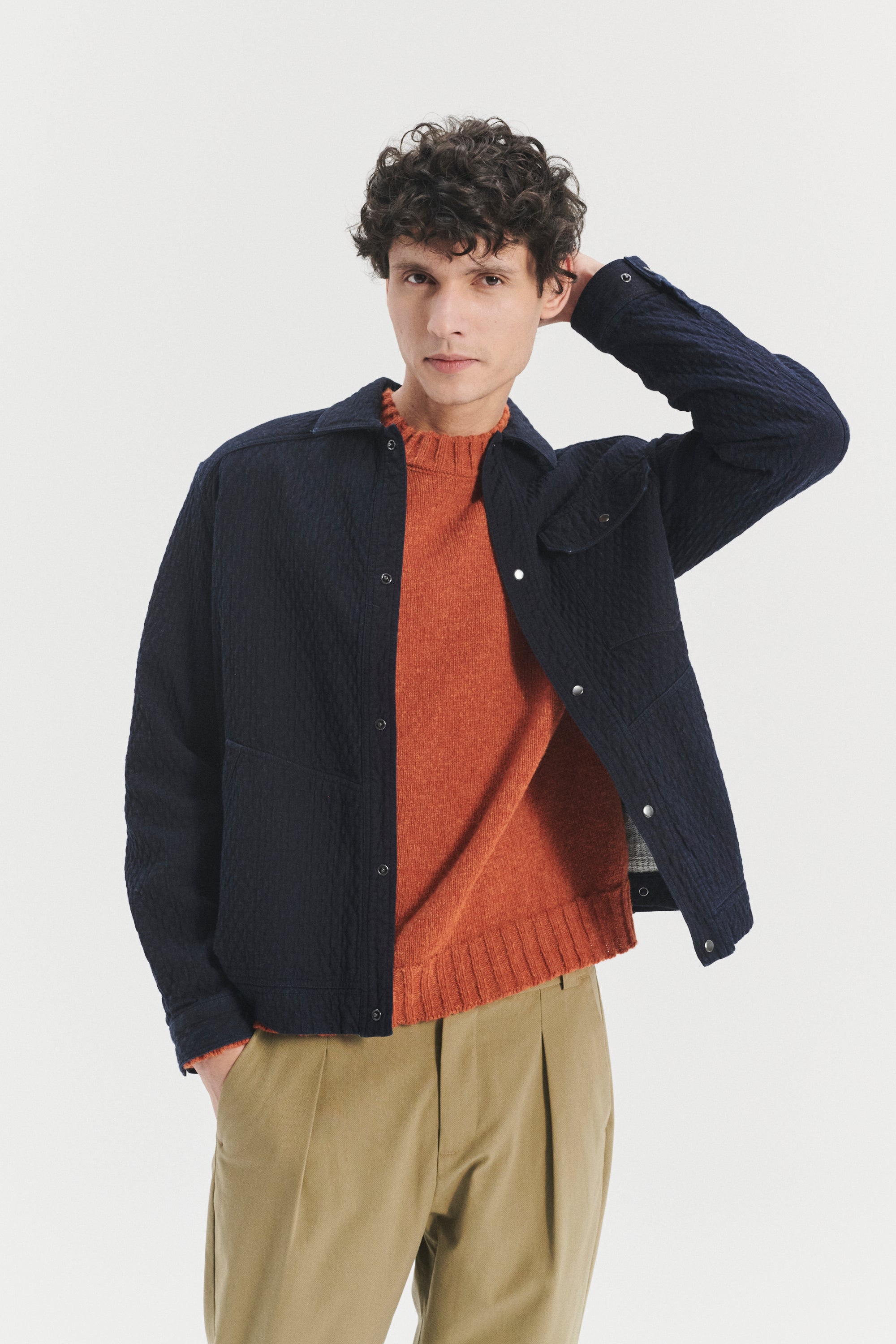 French Workwear Jacket in the finest Deep Blue Japanese Cotton Denim