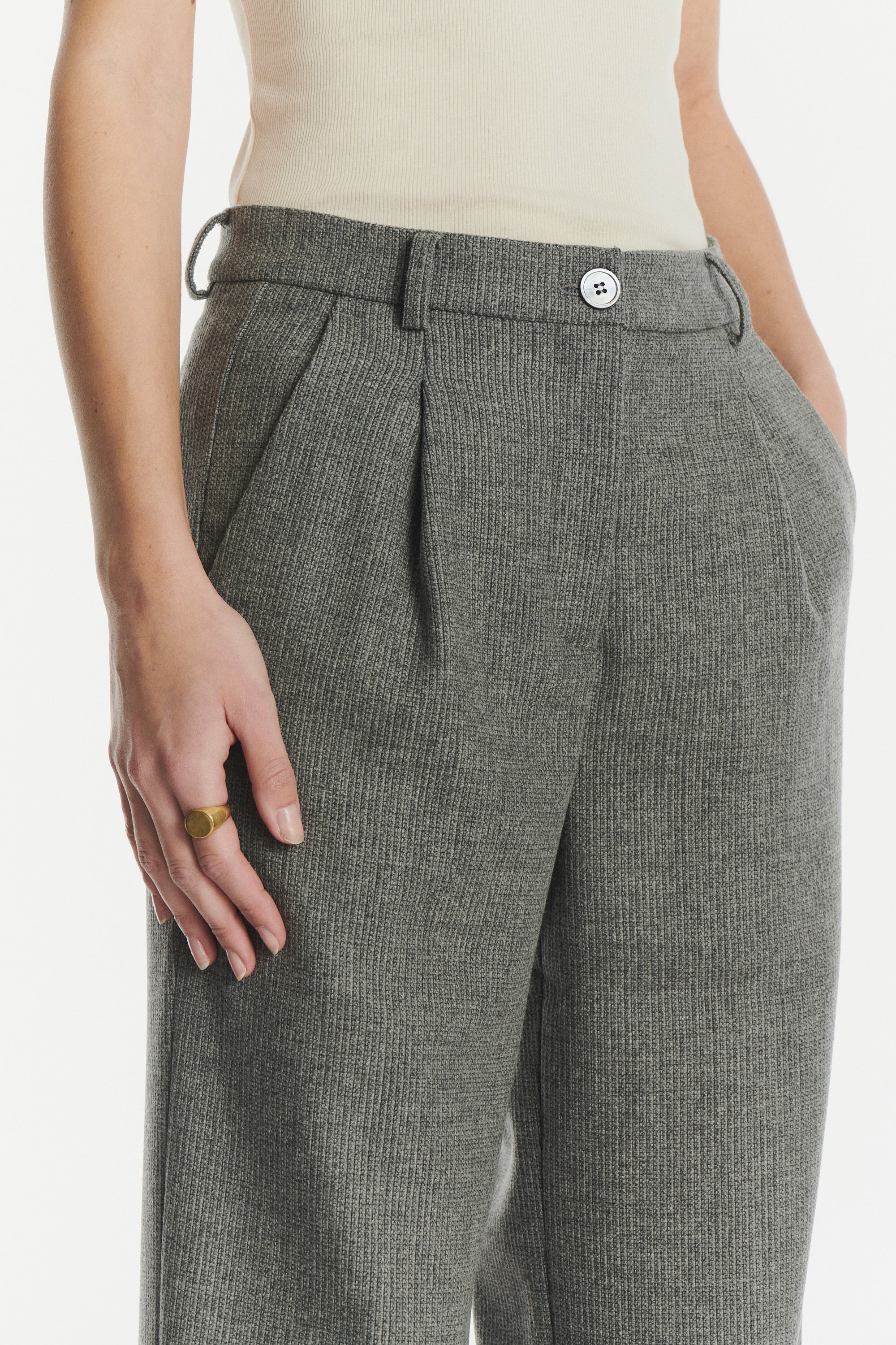 Slick Trousers in the Finest Light Grey Soft Virgin Wool and Cashmere