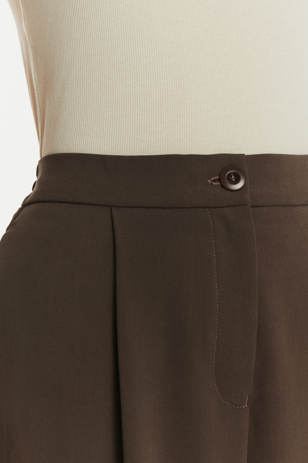 Trousers in the Finest Blend of Taupe Brown Italian Virgin Wool and Cotton by Albini
