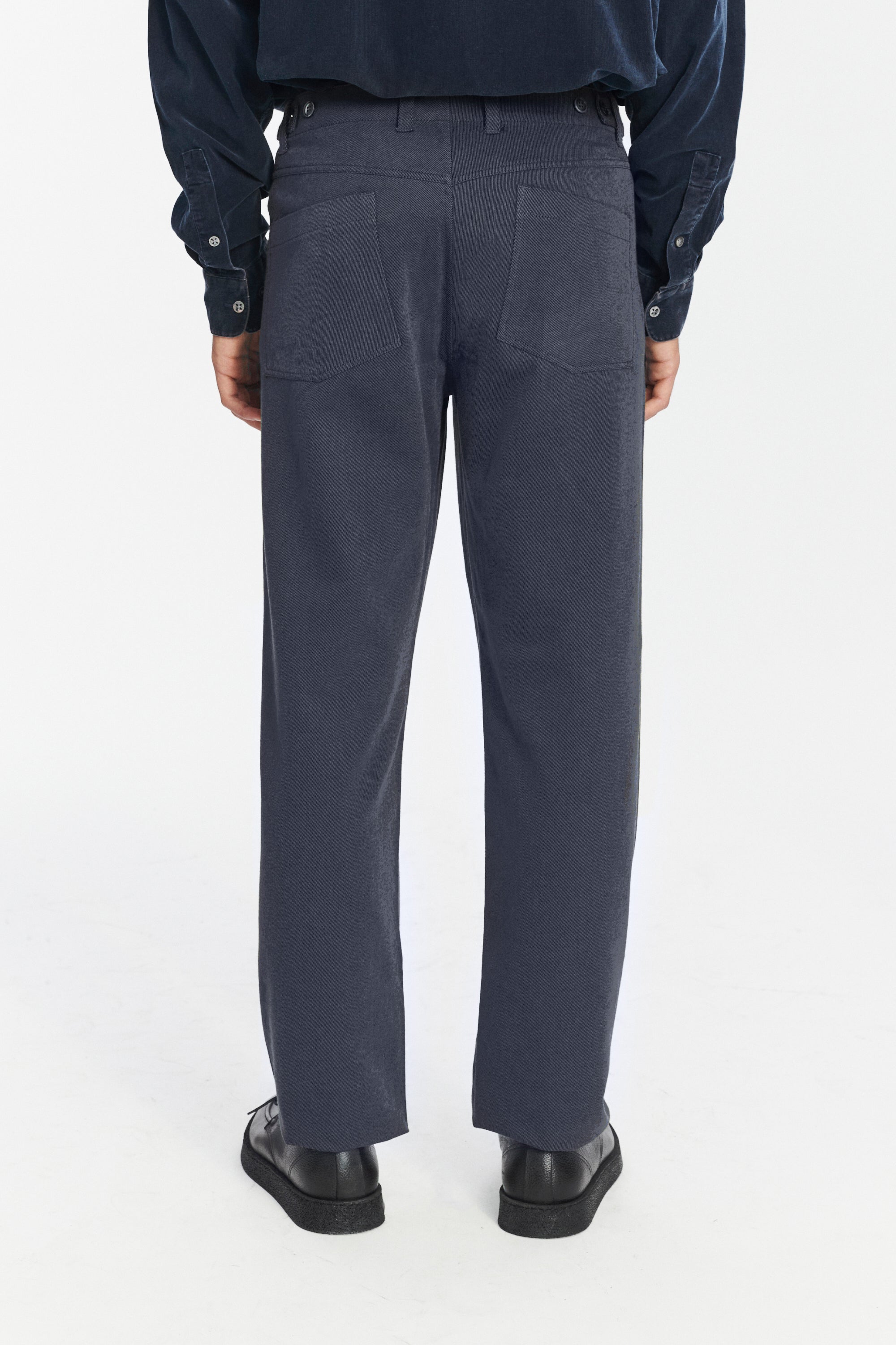 Fatigue Pants in the Finest Evening Blue Italian Twill Cotton and Wool