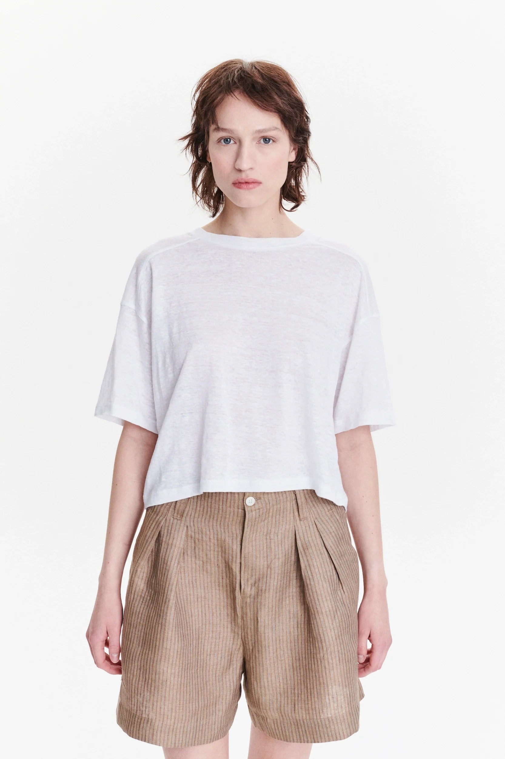 T-shirt in the Finest White Lithuanian Pure Linen Jersey