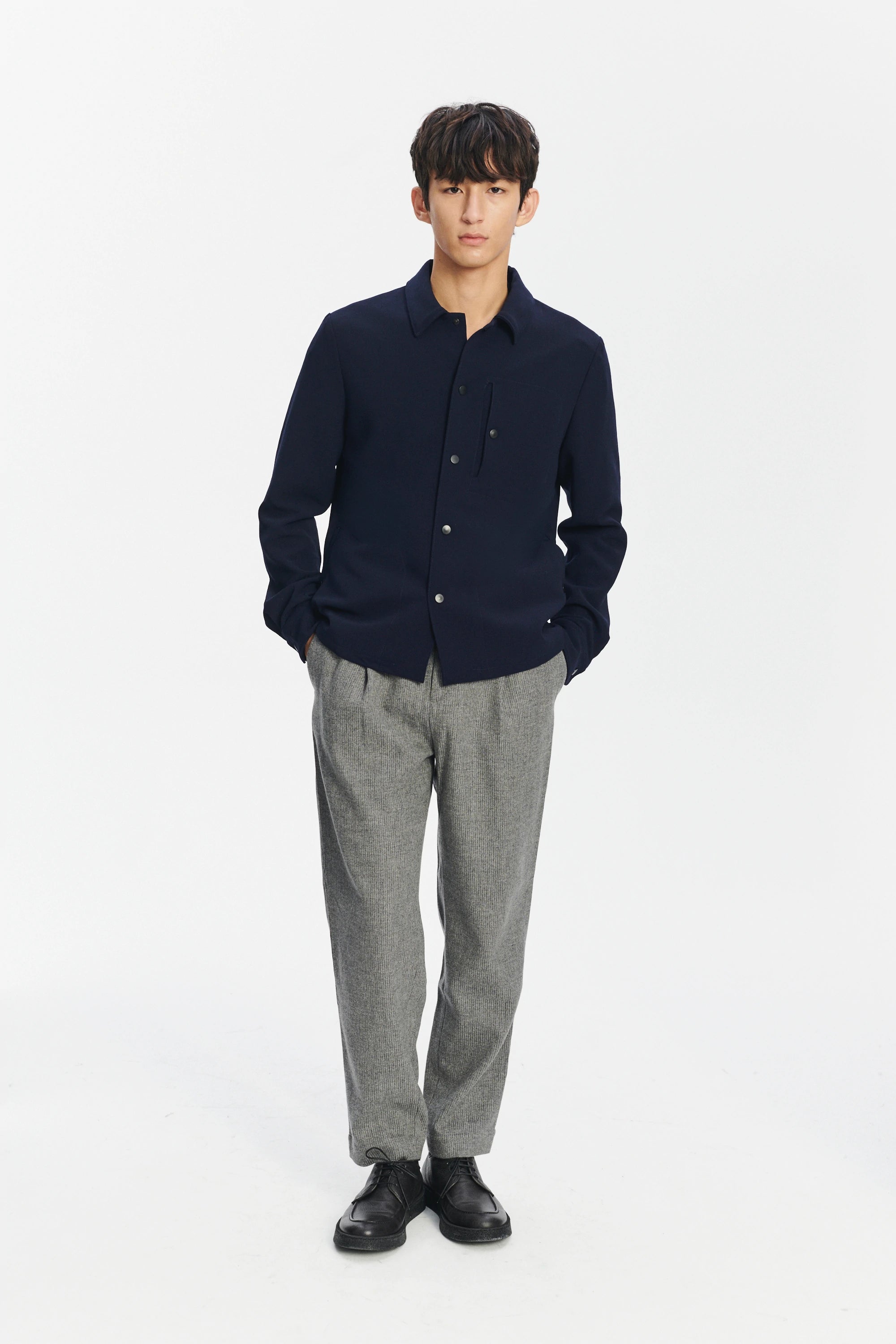 Genuine Trousers in the Finest Grey Italian Virgin Wool and Cashmere