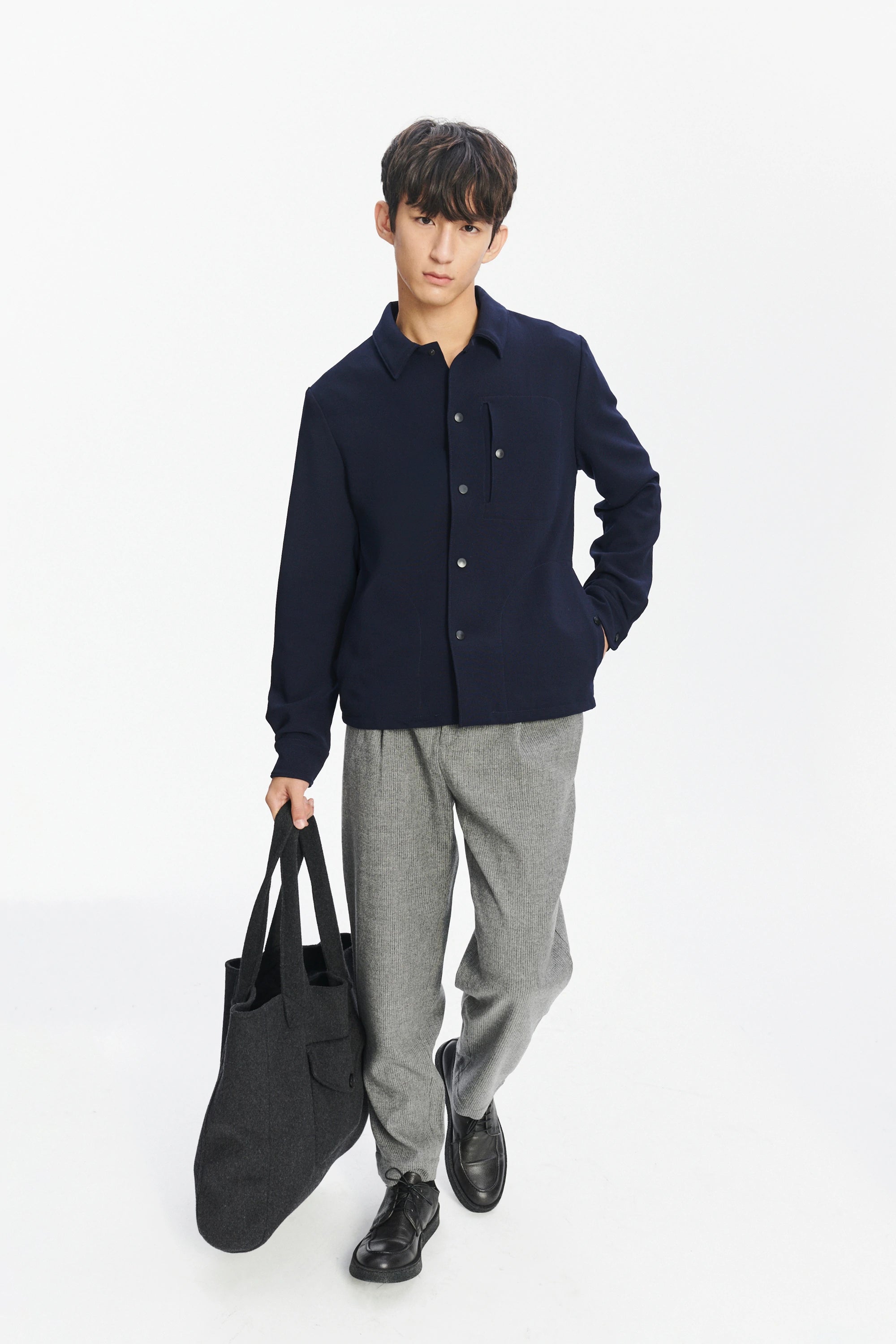 Genuine Trousers in the Finest Grey Italian Virgin Wool and Cashmere