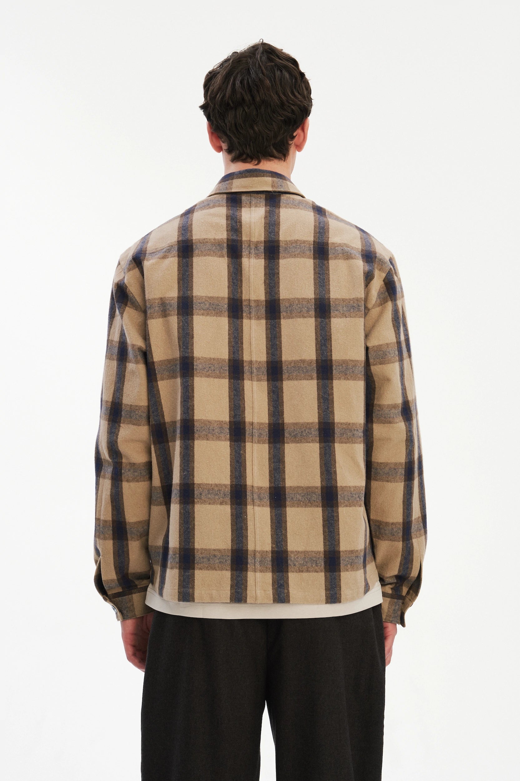 Overshirt in the Finest Italian Recycled Cotton, crafted in a timeless checked design