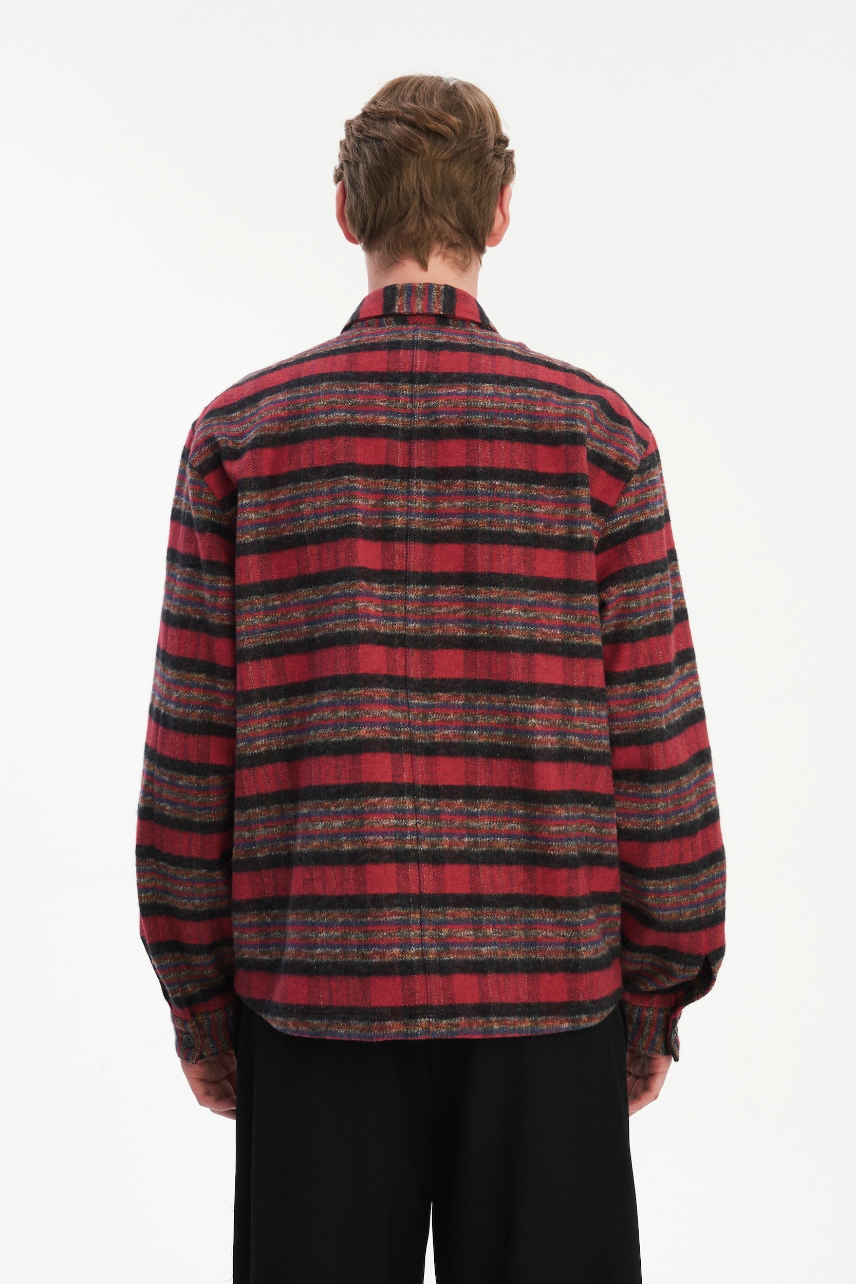 Overshirt in the Finest Italian Recycled Cotton, crafted in a timeless checked design