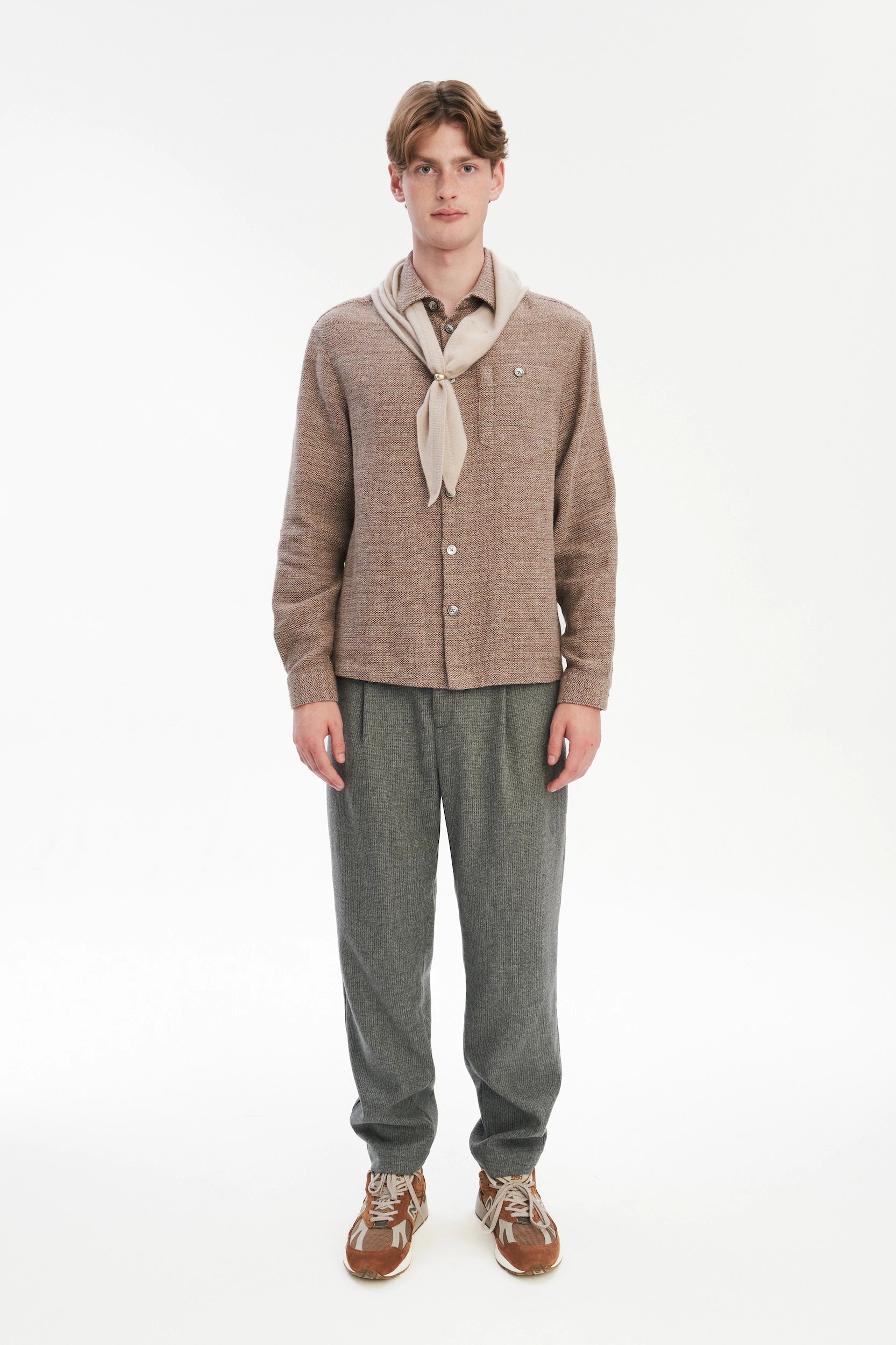 Architect's Shirt in Rusty Brown Structural Blend of Cotton and Hemp