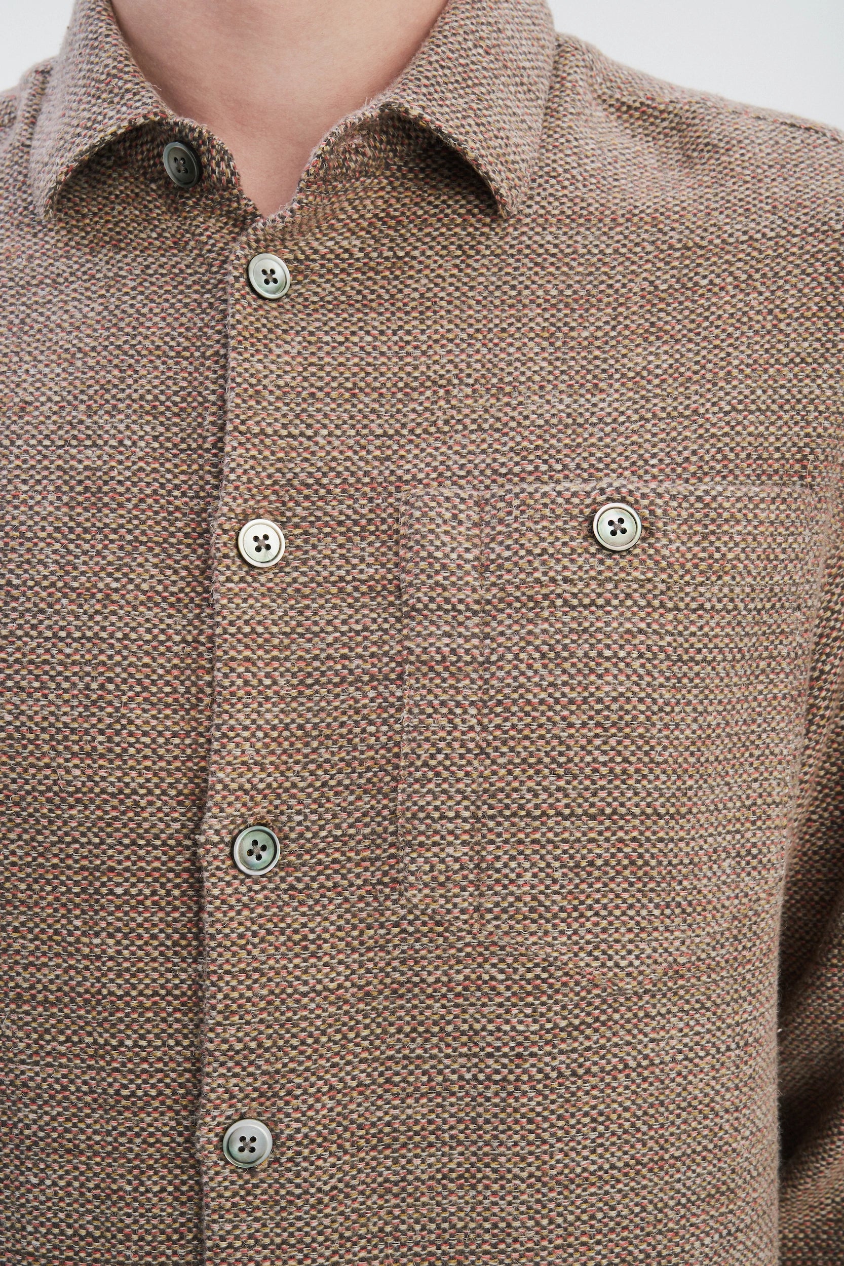 Architect's Shirt in Rusty Brown Structural Blend of Cotton and Hemp