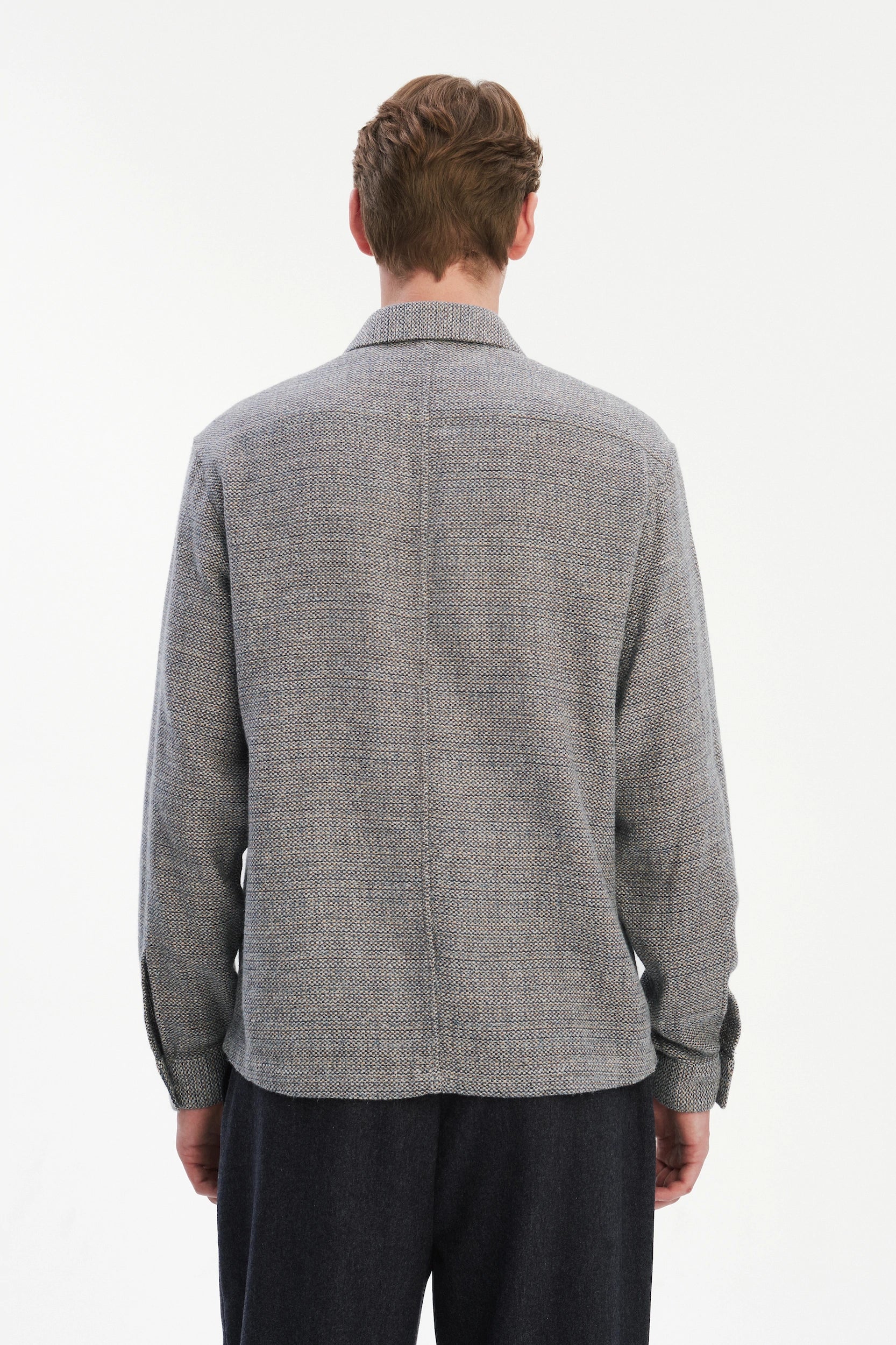 Architect's Shirt in Stone Blue Blend of Cotton and Hemp