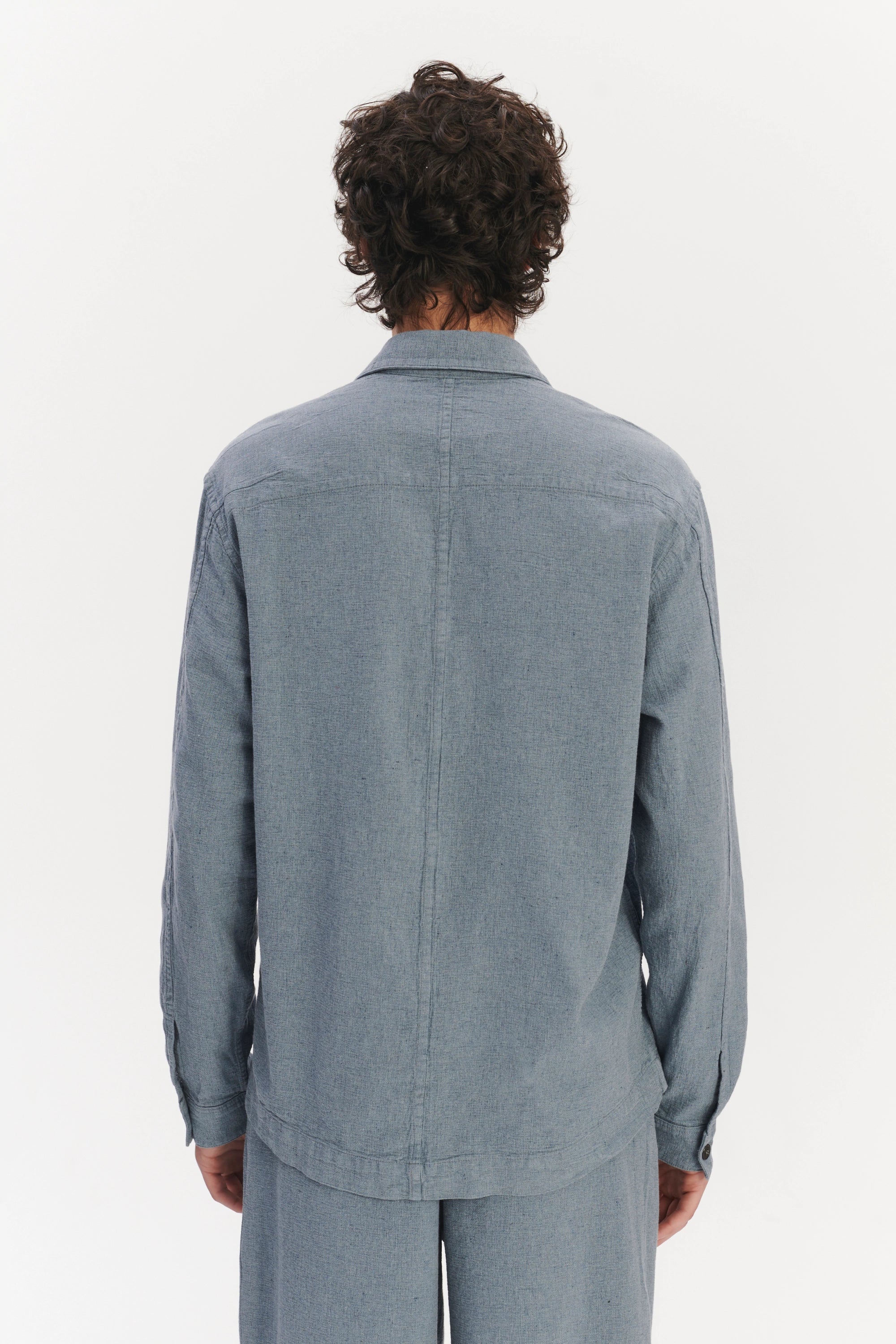 Architects Overshirt Shirt in a Pale Sky Blue Italian Recycled Cotton Denim