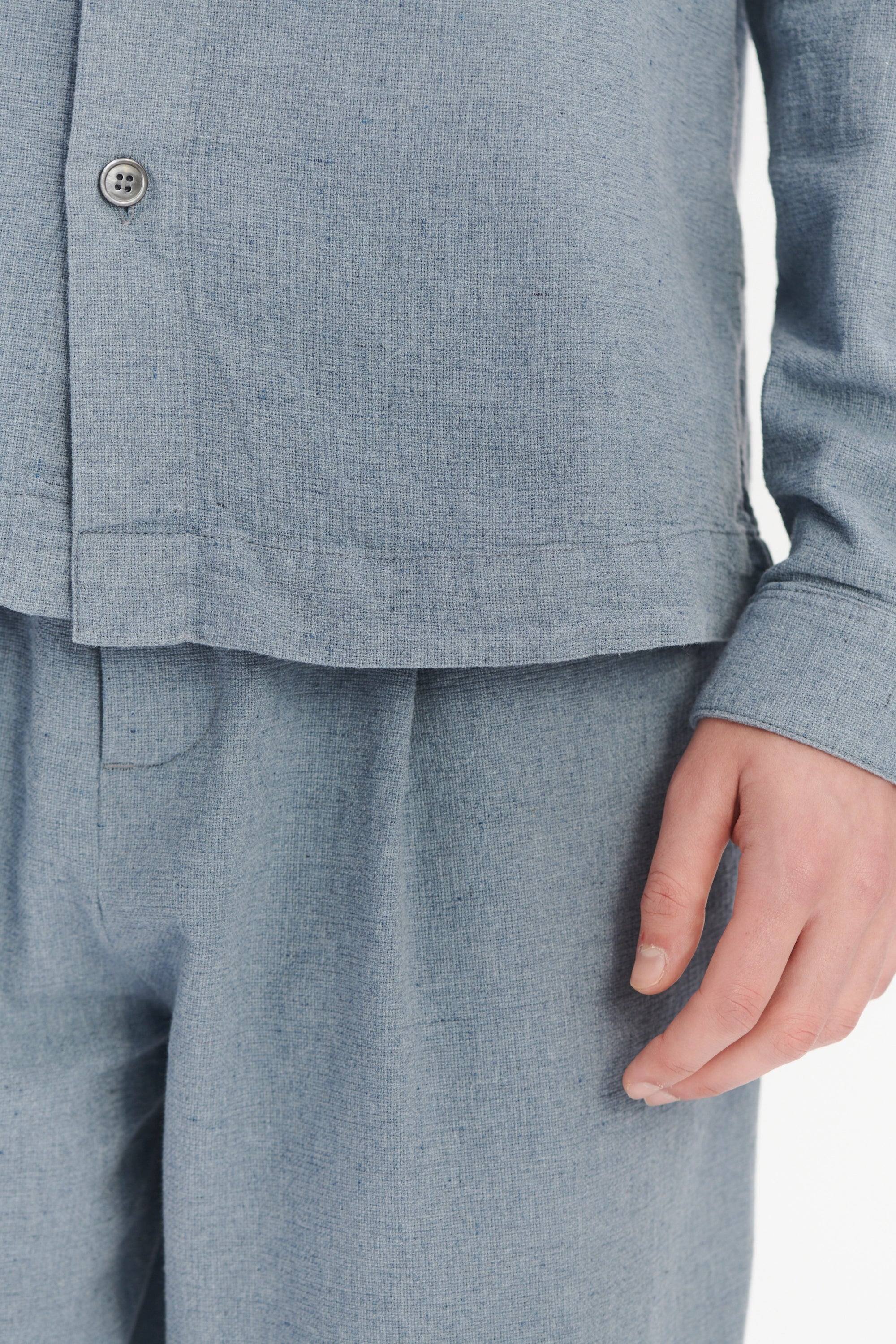 Architects Overshirt Shirt in a Pale Sky Blue Italian Recycled Cotton Denim