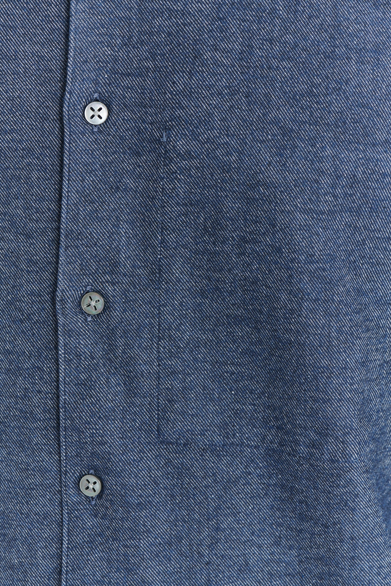 Feel Good Shirt in a Fine Italian Indigo Blue Diagonal Brushed Cotton Flannel