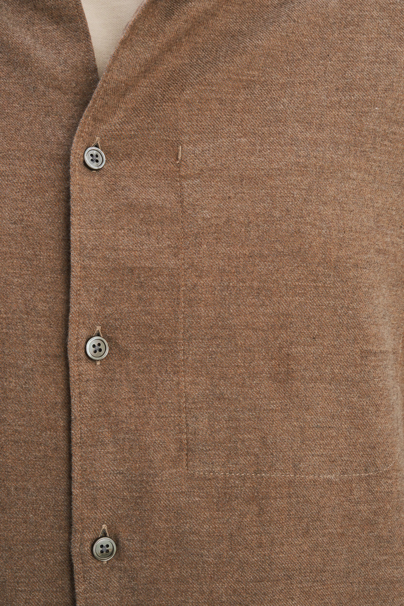 Feel Good Shirt in the Finest Taupe Brown Melange Italian Cotton Flannel