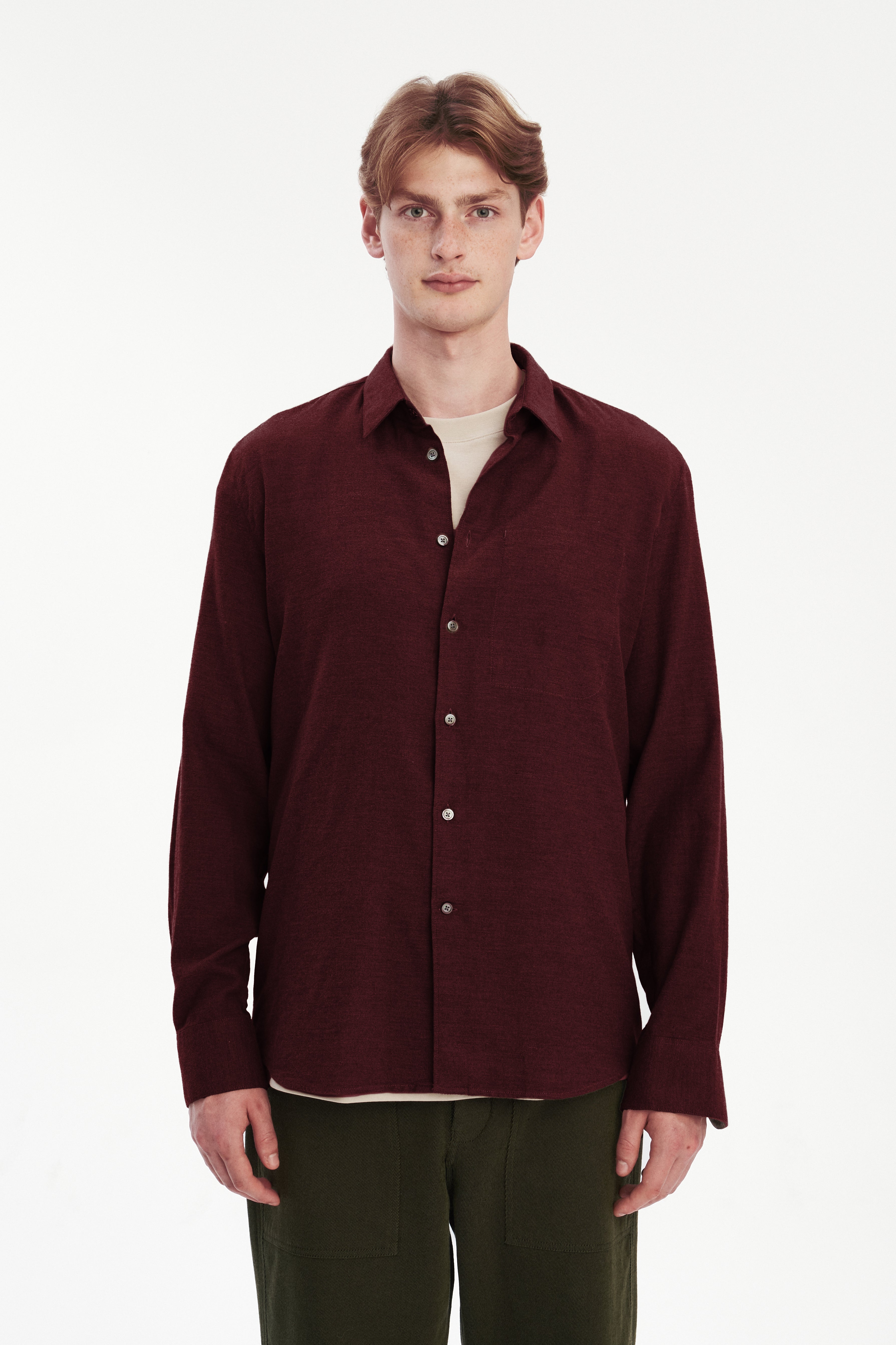 Feel Good Shirt in a Wine Recycled Structural Flannel