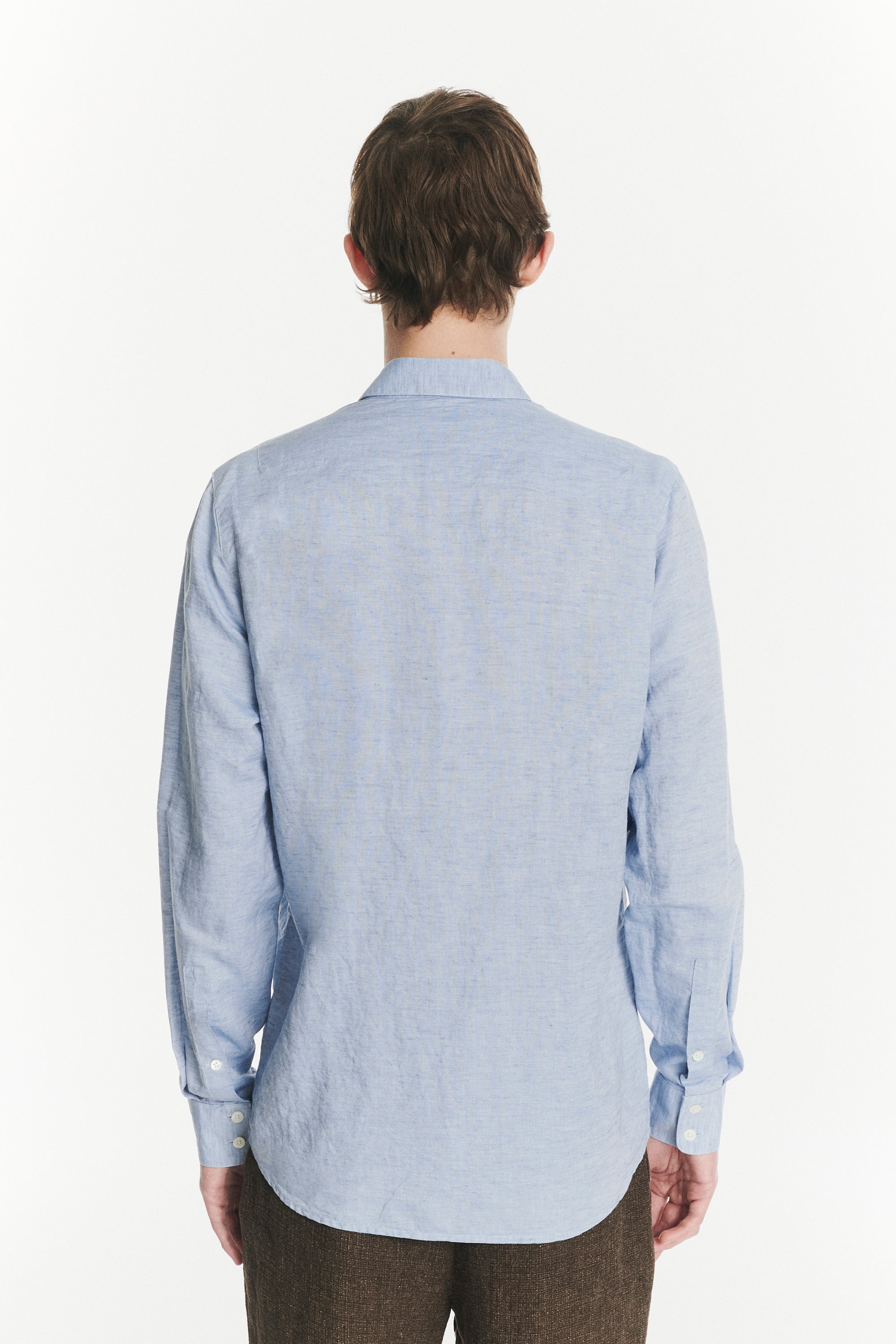 Feel Good Shirt in the Finest Soft Blue Italian Cotton and Linen