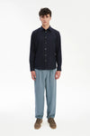 Feel Good Shirt in Navy Silky Italian Lyocell and Organic Cotton Flannel