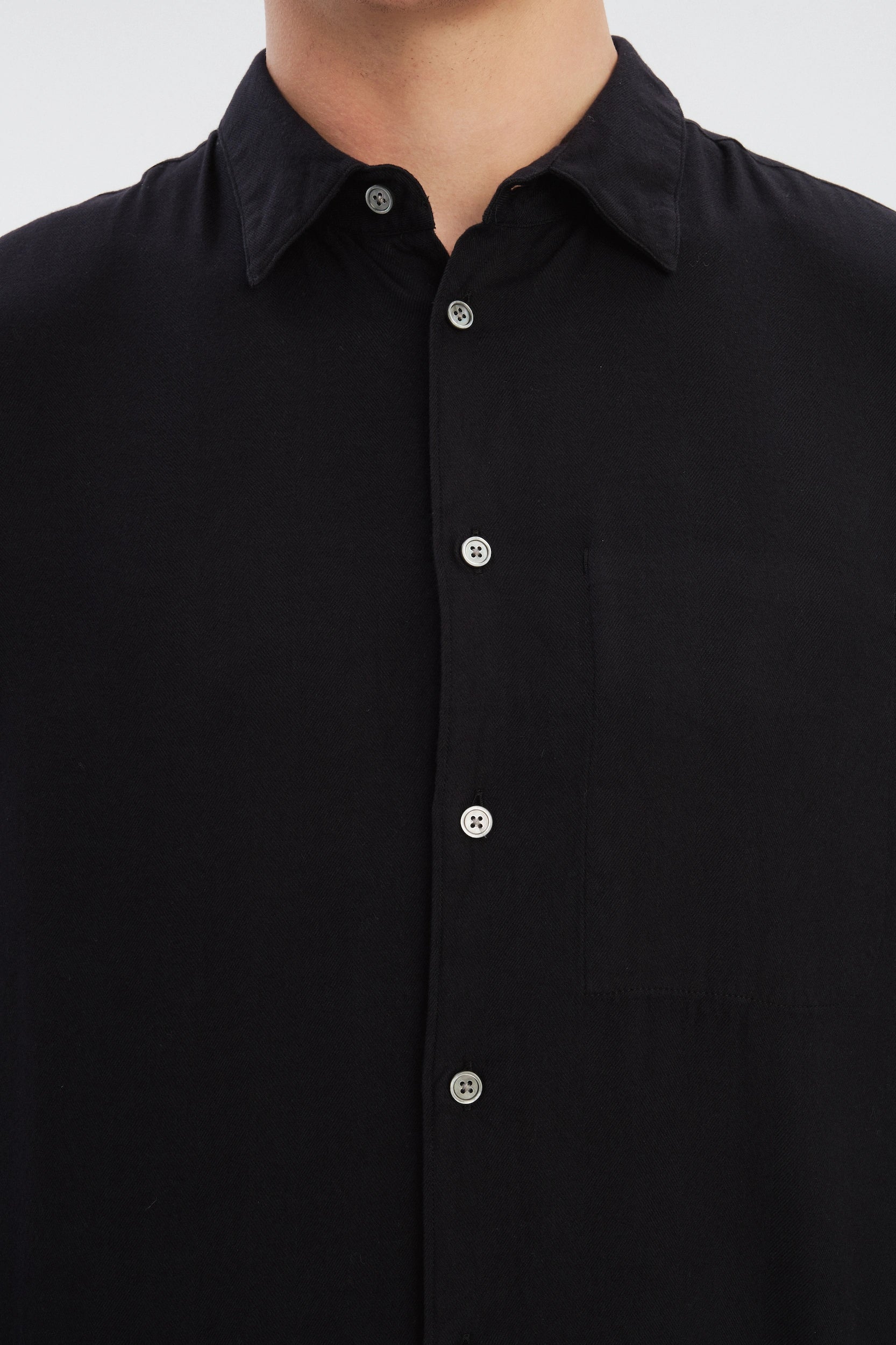 Feel Good Shirt in Dark Navy Silky Italian Lyocell and Organic Cotton Flannel