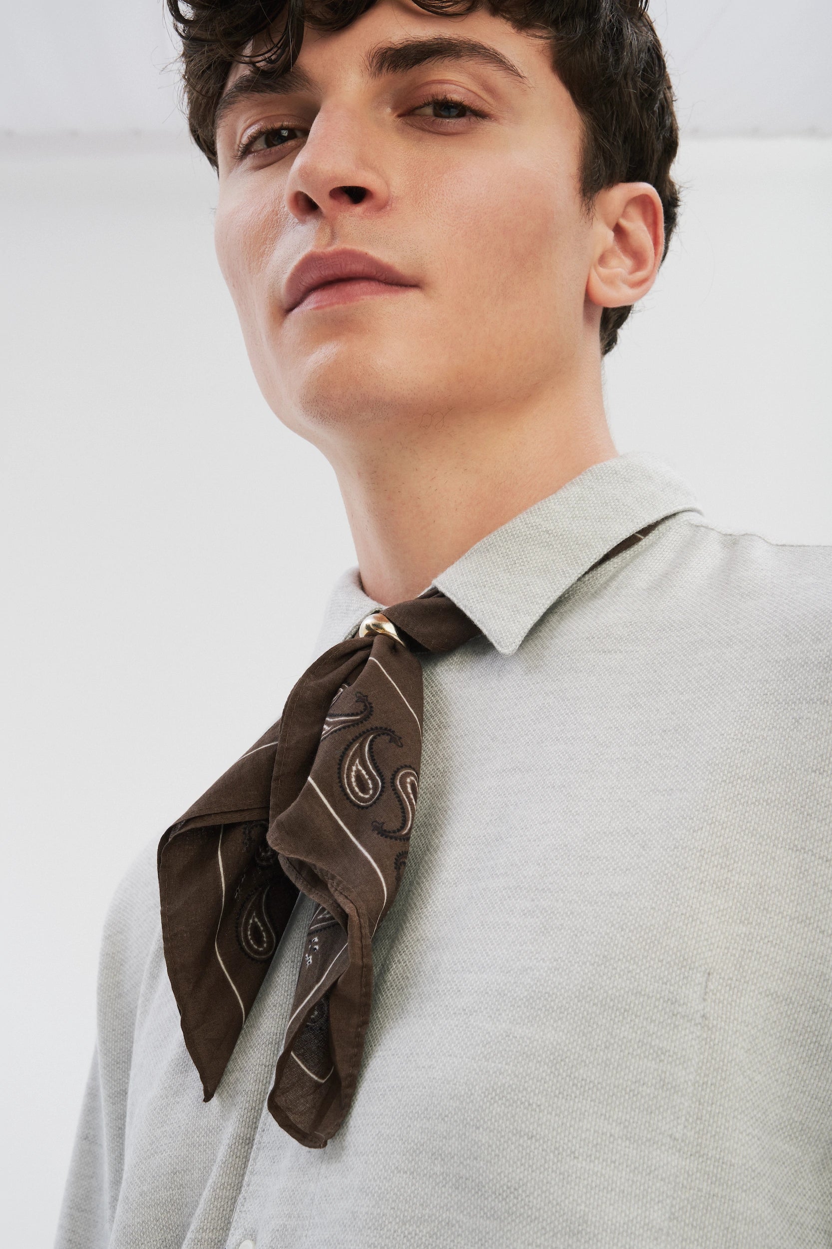 Feel Good Shirt in Grey Silky Italian Lyocell and Organic Cotton Flannel